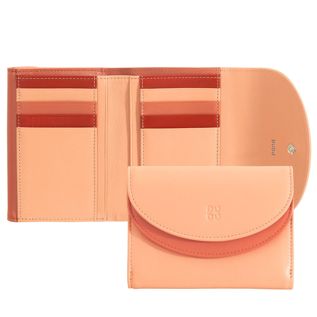 Итальянский женский кожаный кошелек DuDu серии Galapagos | пудровый