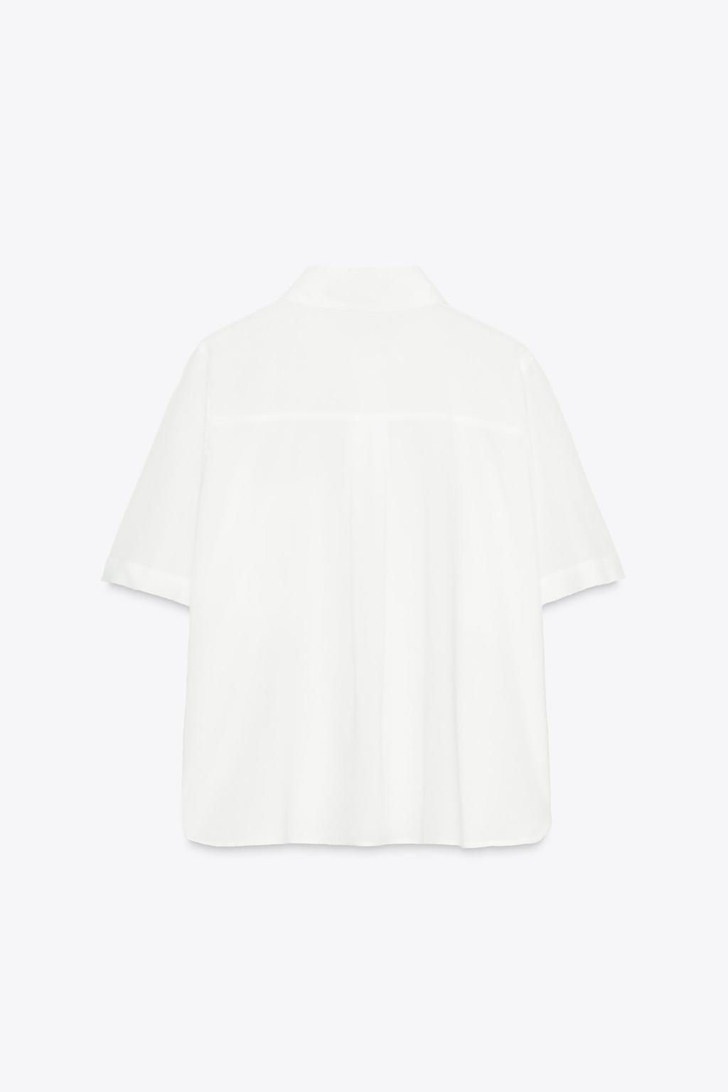 SEMI-SHEER COTTON SHIRT - Zara фото 7