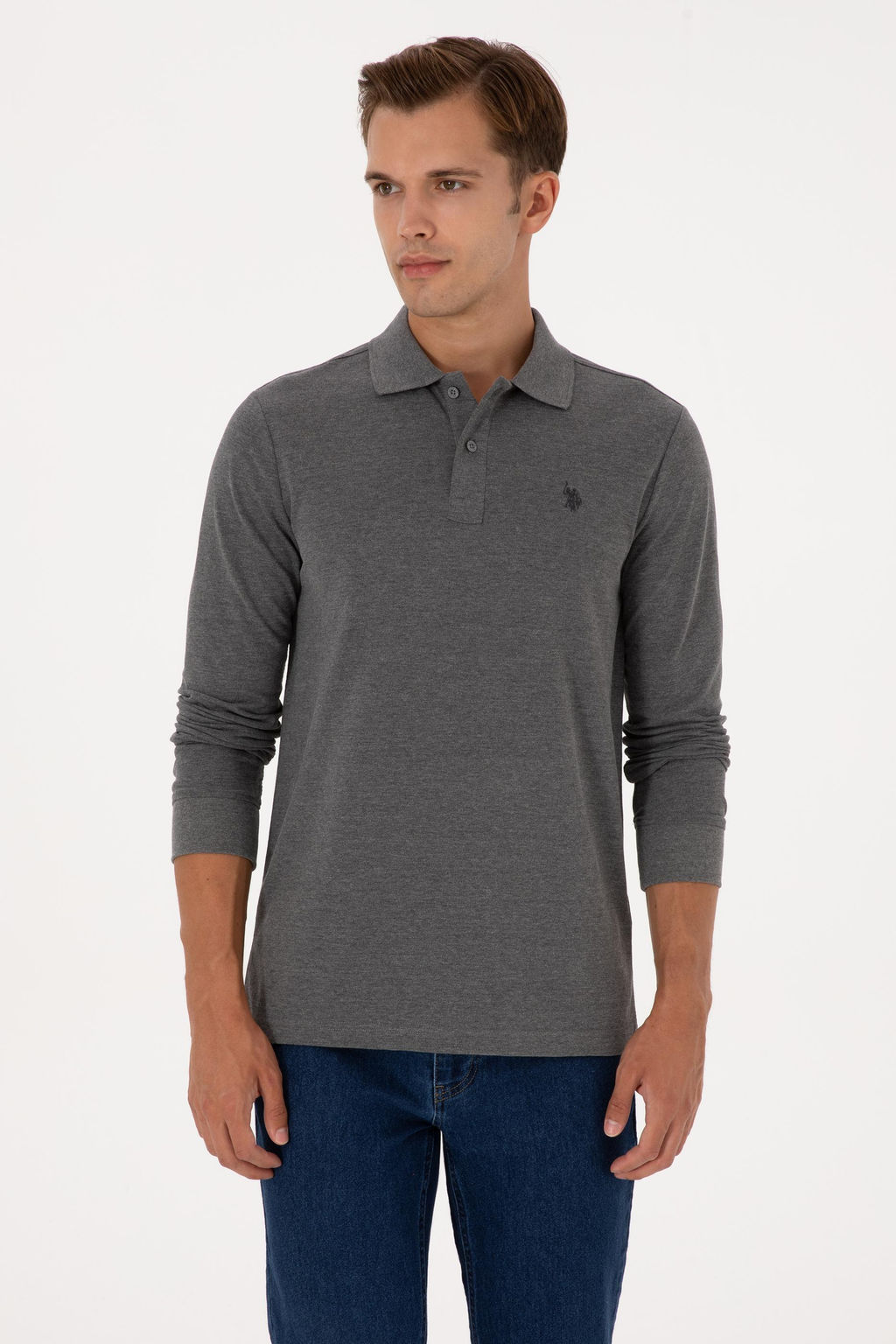 Erkek Antrasit Melanj Basic Sweatshirt Sepette S_rpriz _ndirim