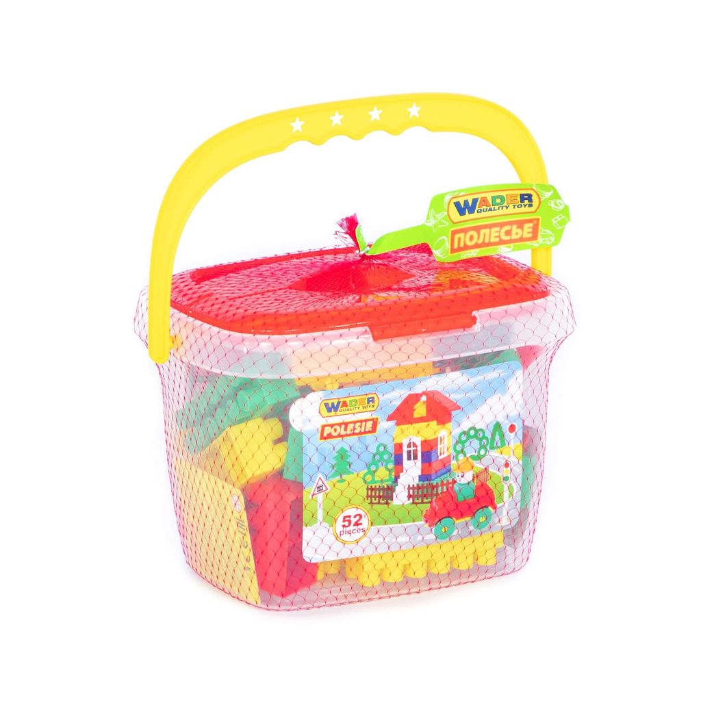 Конструктор Строитель (52 элемента) (в ведёрке) - Полесье фото 4