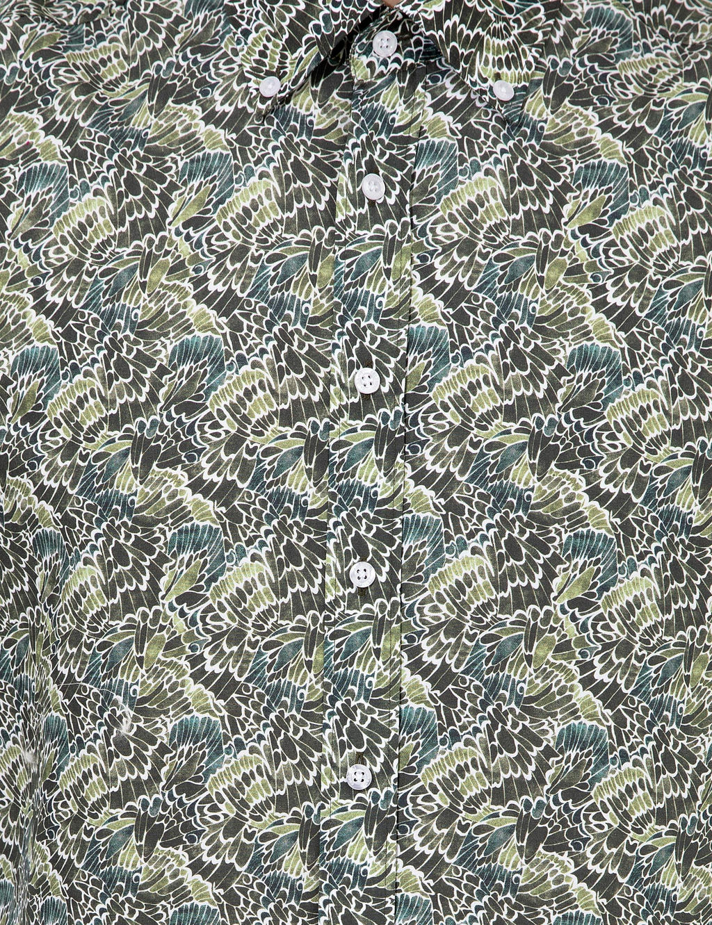 Рубашка приталенного кроя с длинным рукавом цвета хаки - Cacharel фото 6