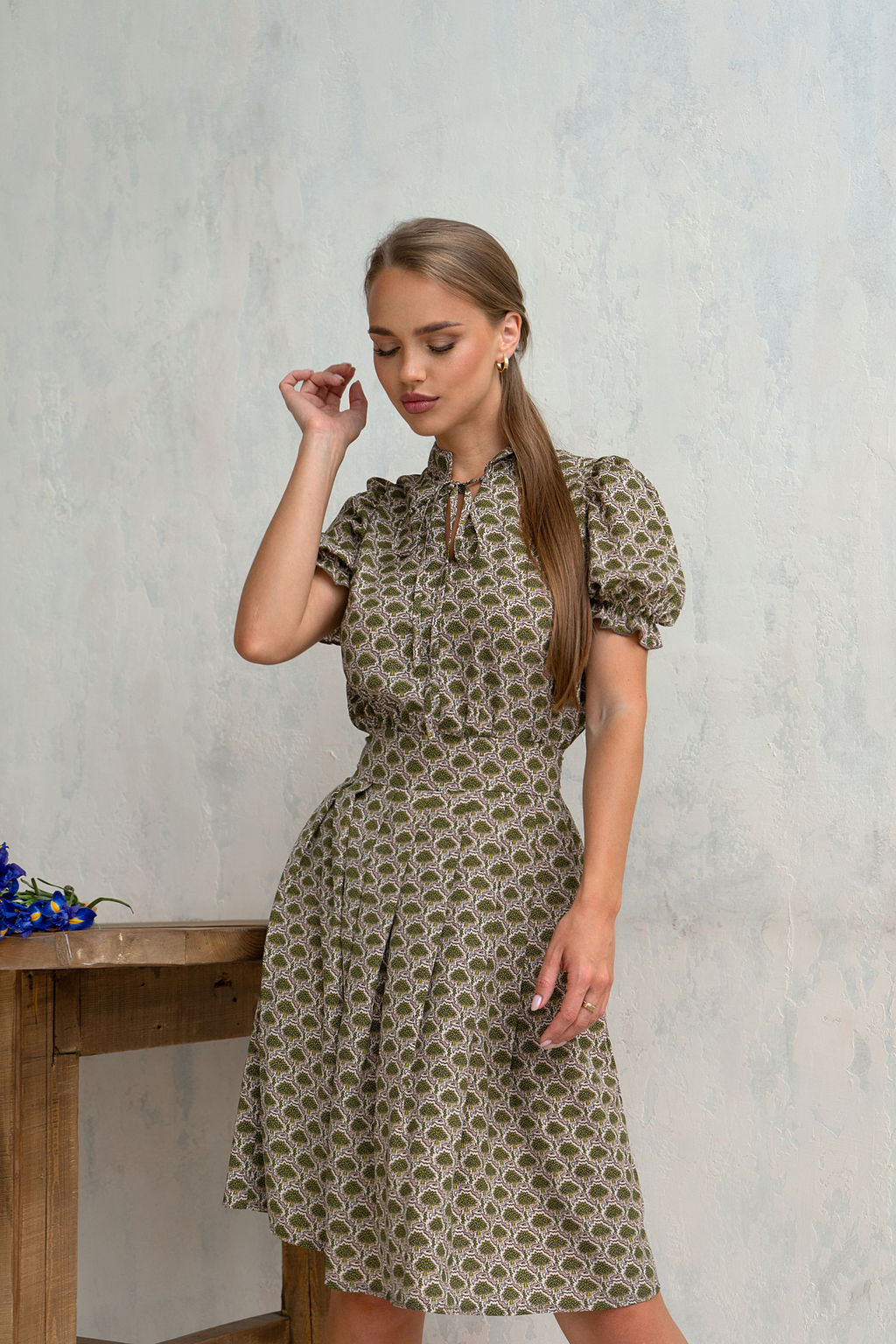 Платье Open Style 5348 коричневый/бежевый/св.коричневый