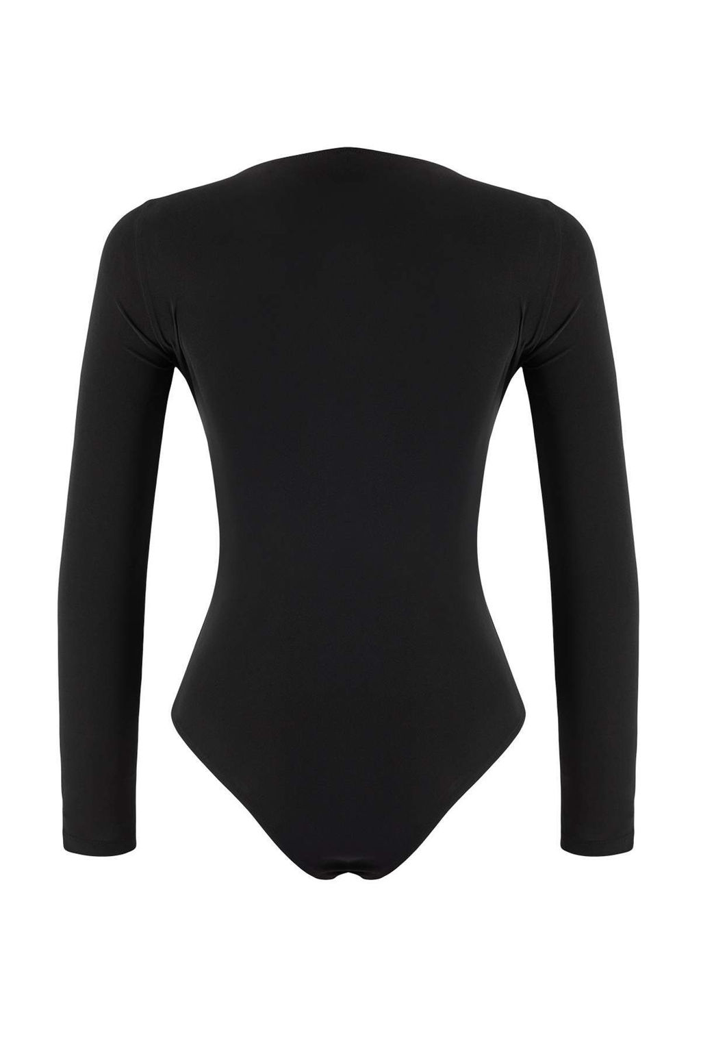 Siyah Aksesuar Detayl? V Yaka Vucuda Oturan Esnek Orme Alttan C?tc?tl? Body TWOAW26BD00002