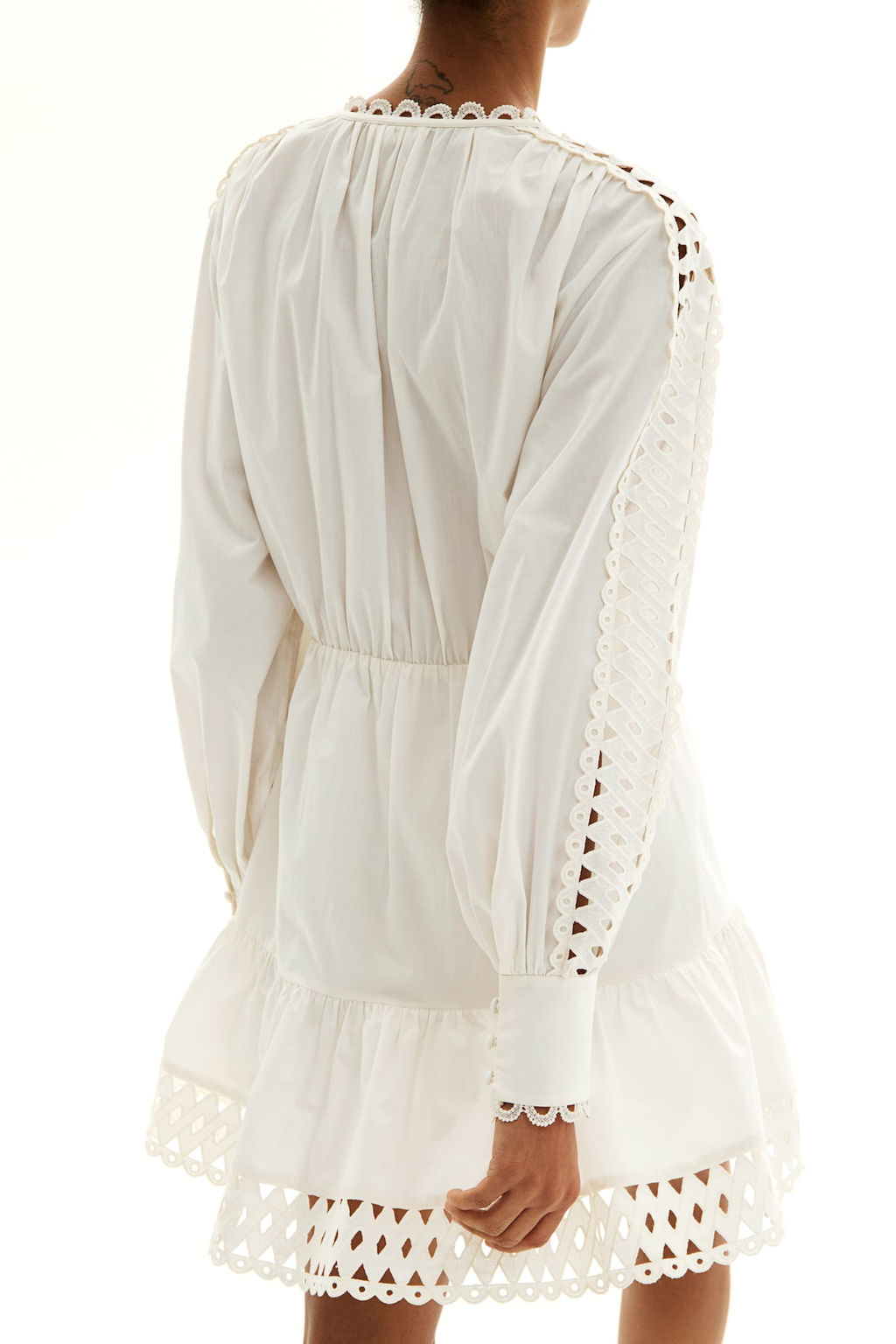Vestido de popelina con detalles bordados - H&m фото 3