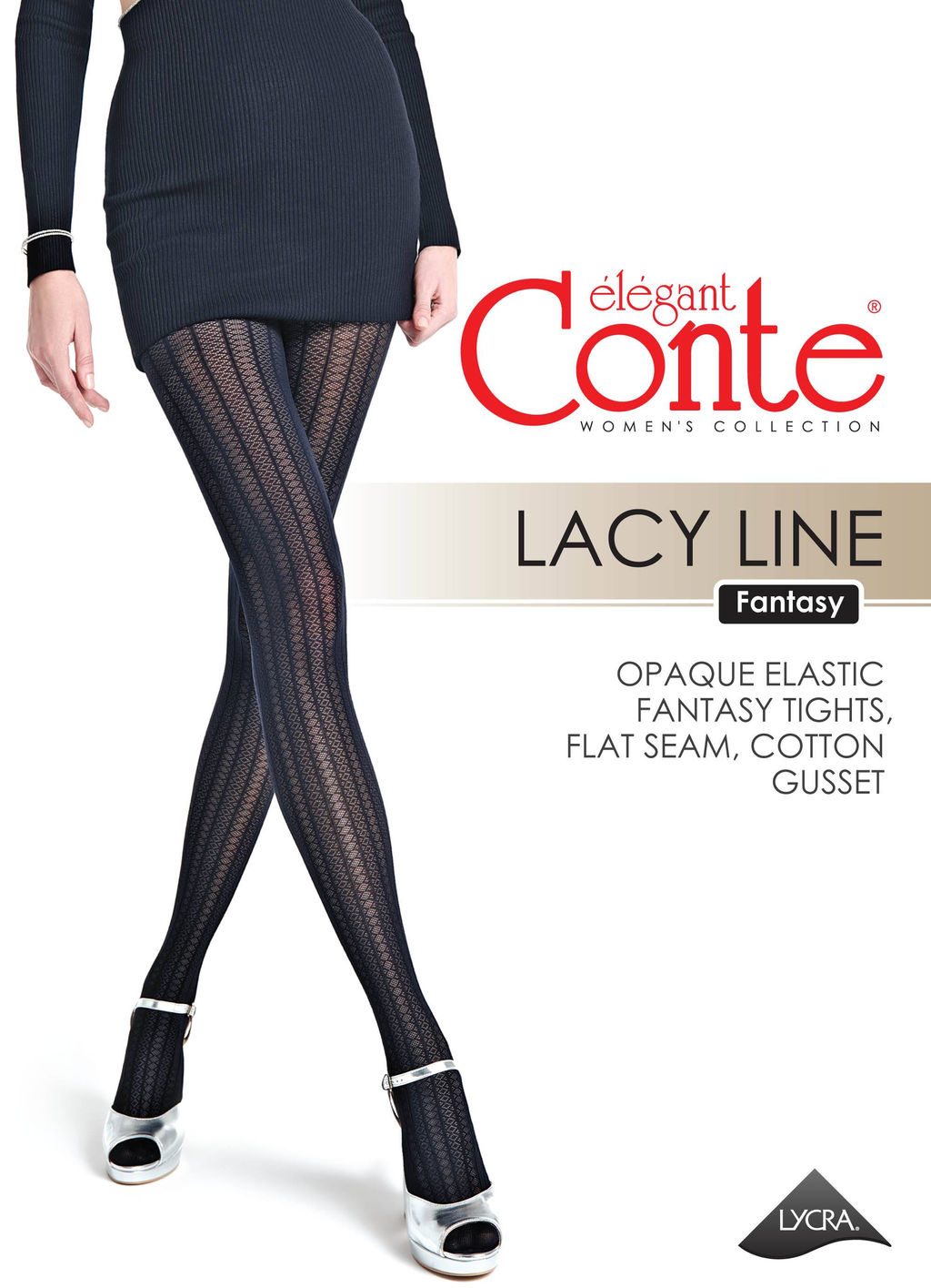 Колготки фантазийные CONTE LACY LINE Колготки с ажурным рисунком и полосами nero - Conte elegant фото 6
