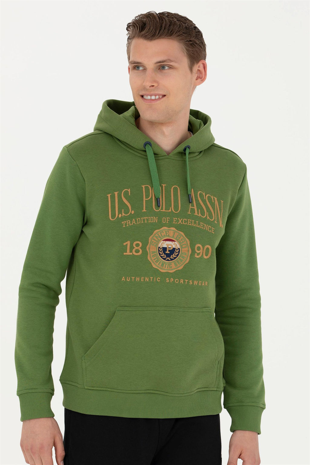 Мужской зеленый свитшот - U.s. polo assn фото 3