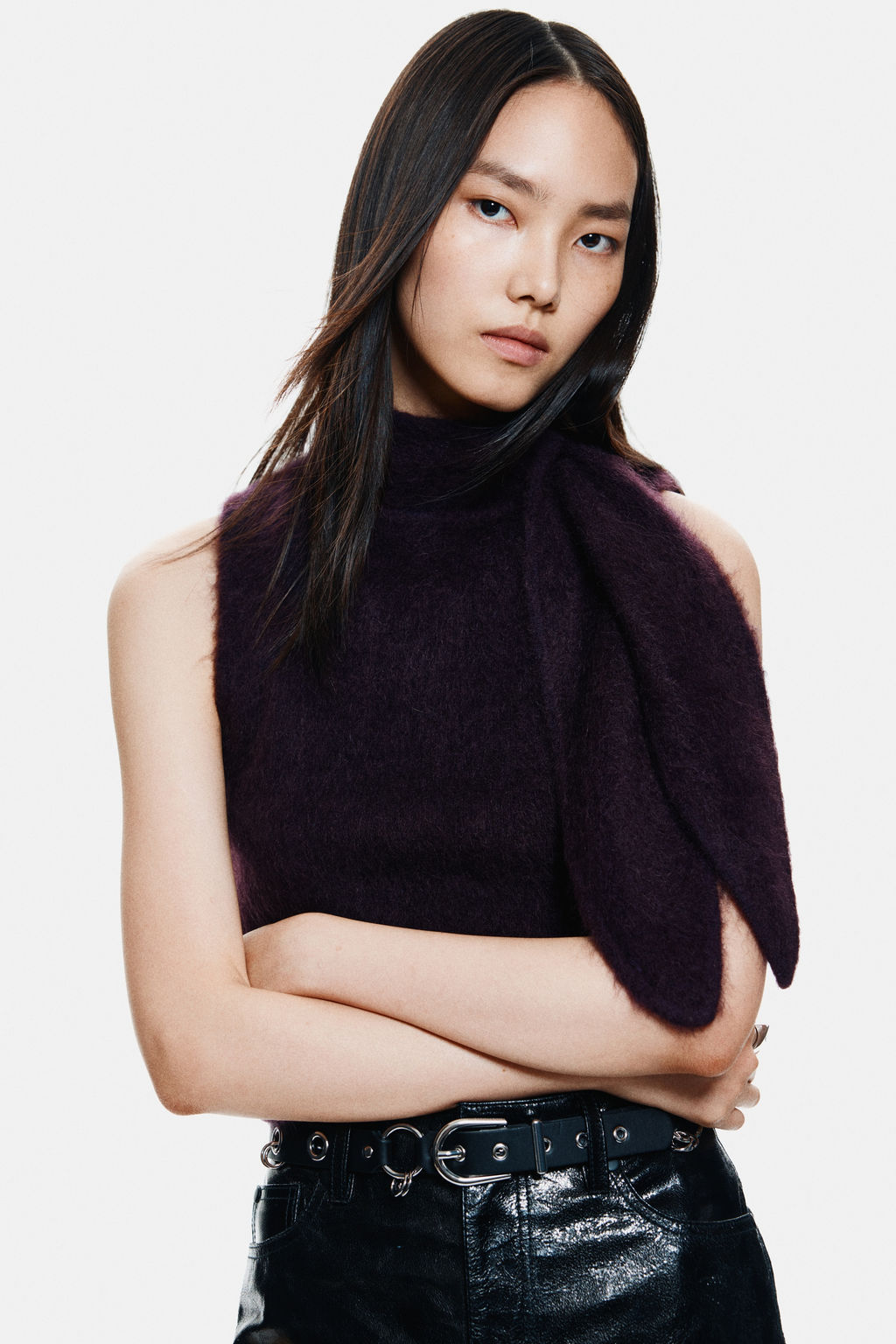 Top en mezcla de mohair con cuello fular - H&m фото 3