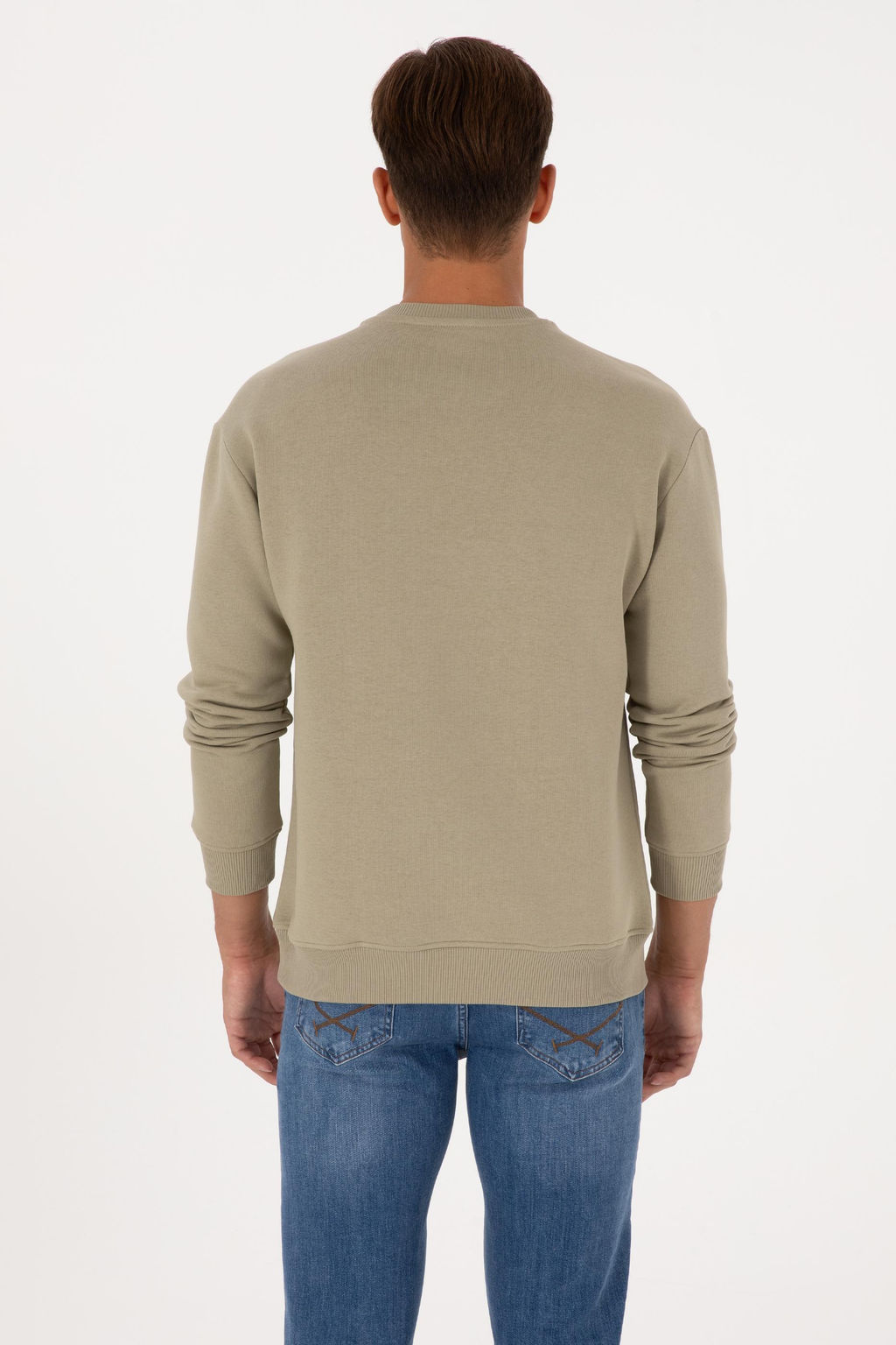 Erkek A__k Haki Basic Sweatshirt Sepette S_rpriz _ndirim - U.s. polo assn фото 5