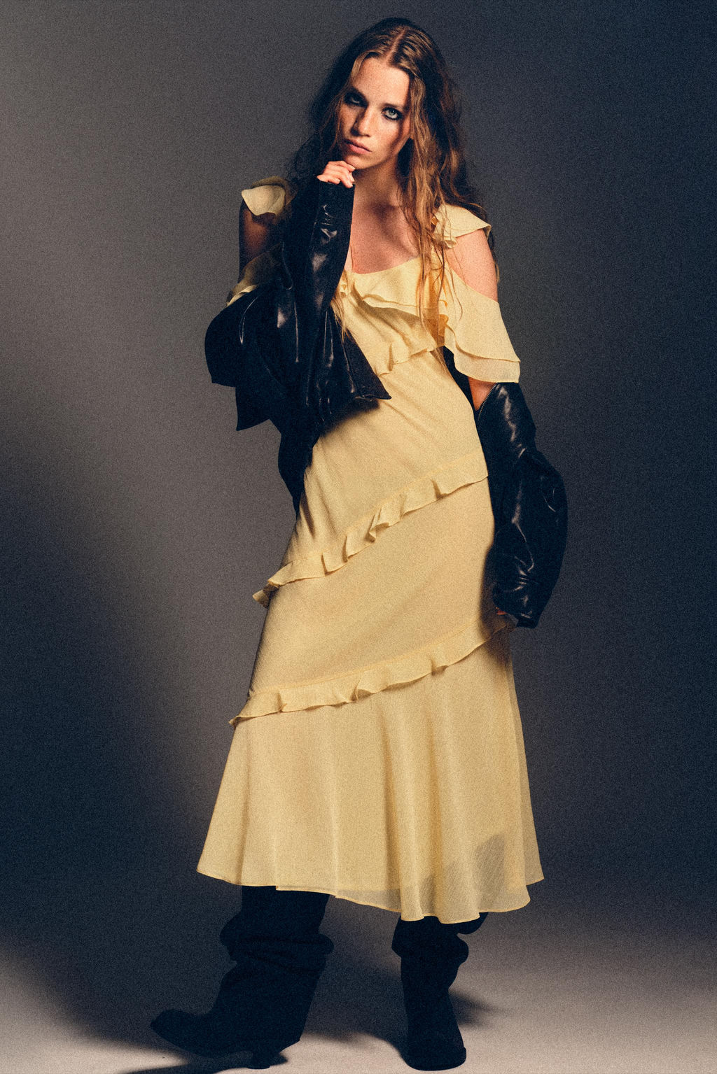 RUFFLED COMBINATION DRESS - Zara фото 7