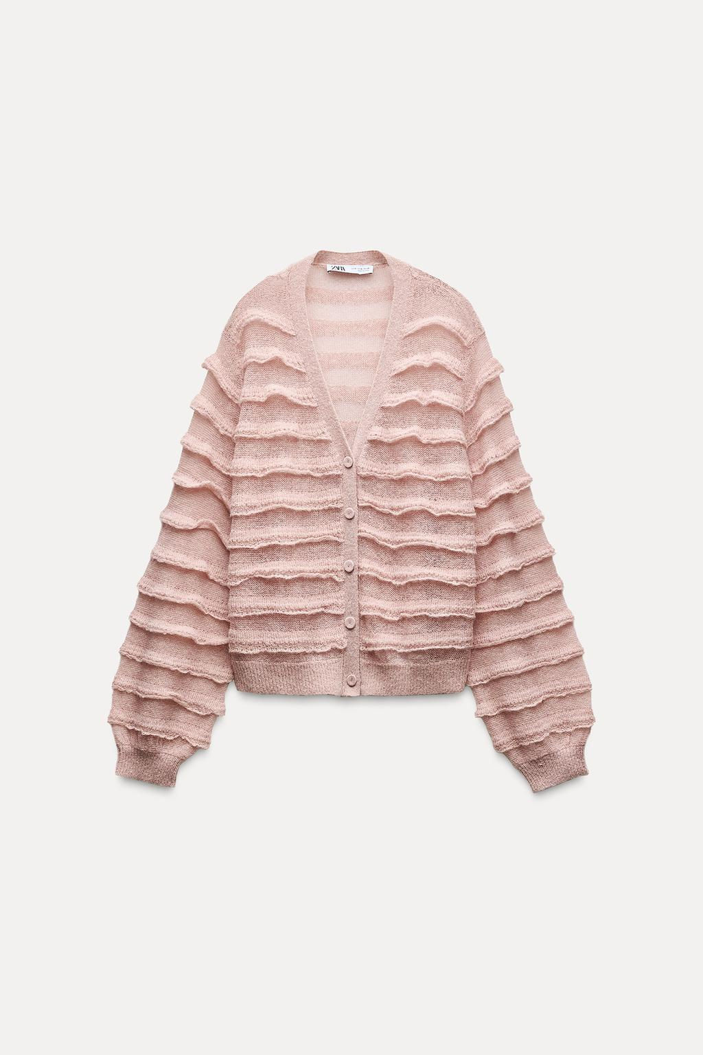 RUFFLED KNIT CARDIGAN - Zara фото 3