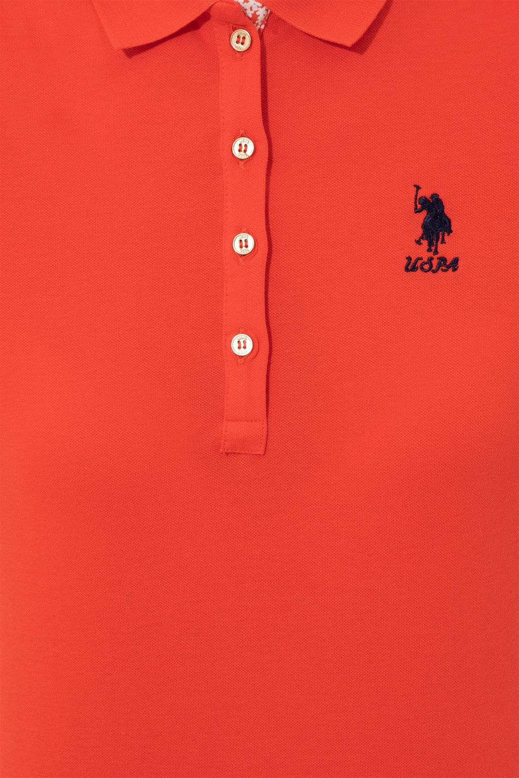 Женская красная футболка с воротником поло Basic - U.s. polo assn фото 12