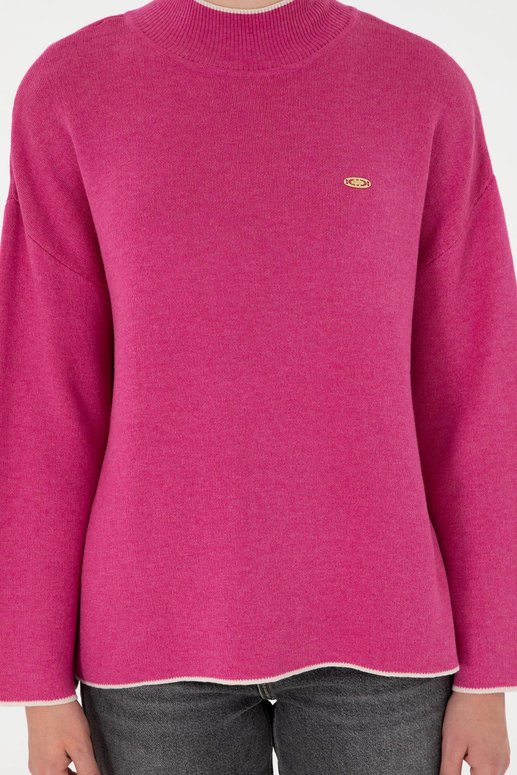 Женский свитер с высоким воротником цвета фуксии Неожиданная скидка в корзине - U.s. polo assn фото 6