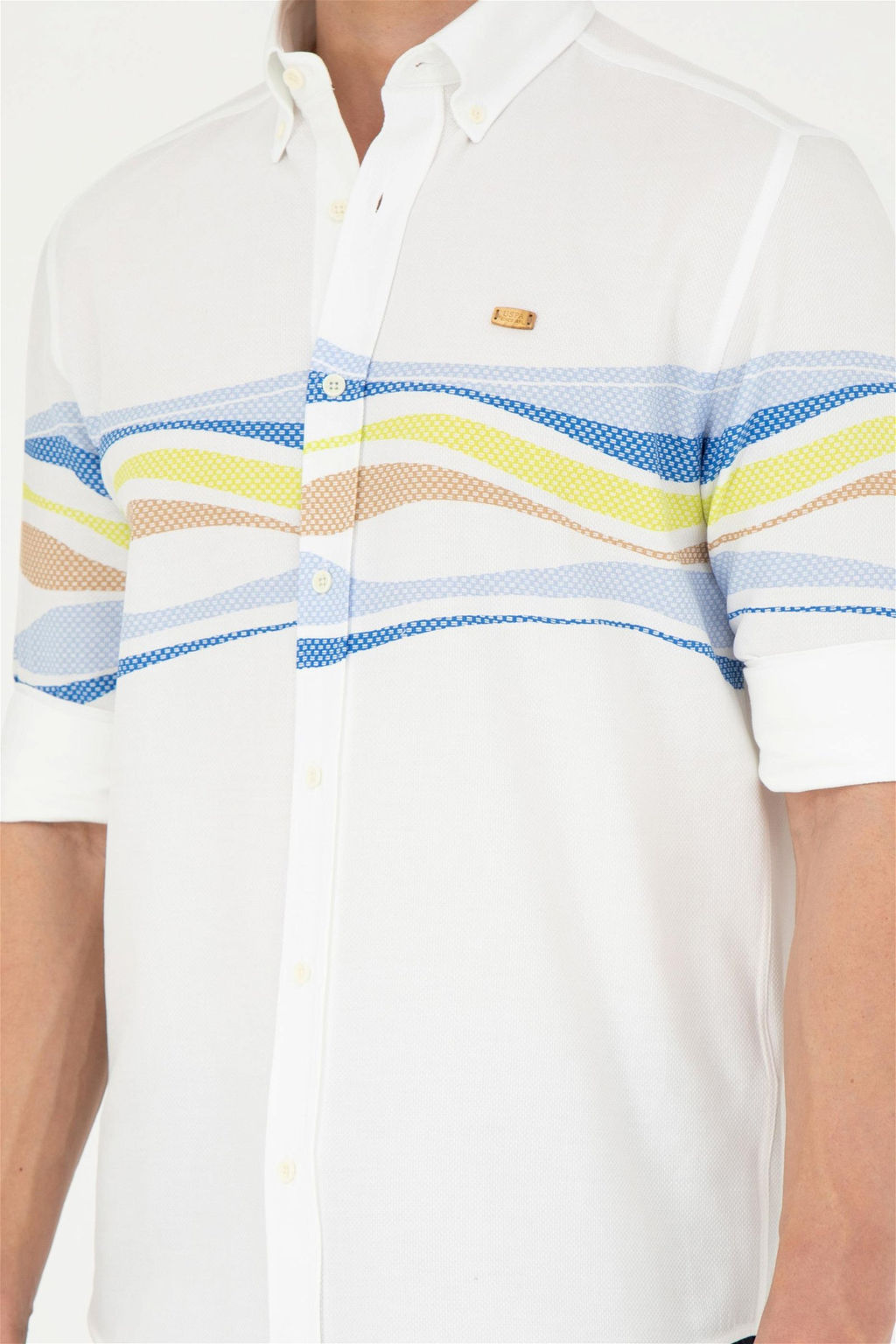 Мужская синяя рубашка с длинным рукавом - U.s. polo assn фото 6