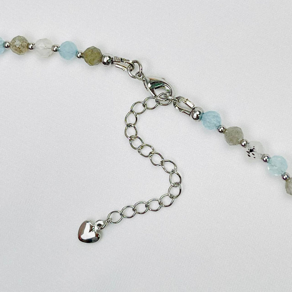 Колье для "Скорпиона" из Лабрадора, Аквамарина и Лунного камня 38 см +