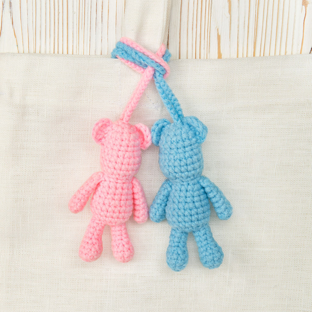 Набор для вязания Miadolla AMG-MN-0148 Мишки Брик (голубой и розовый)  фото 5