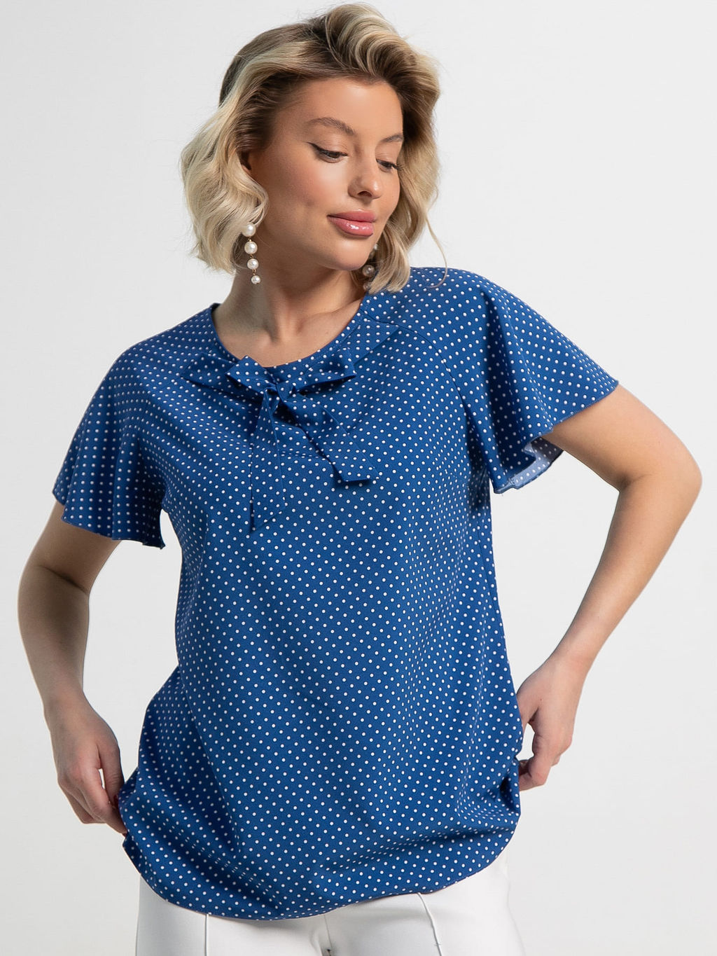 Блуза Сицилия (голубая) Б15247-19М - Lt collection фото 8