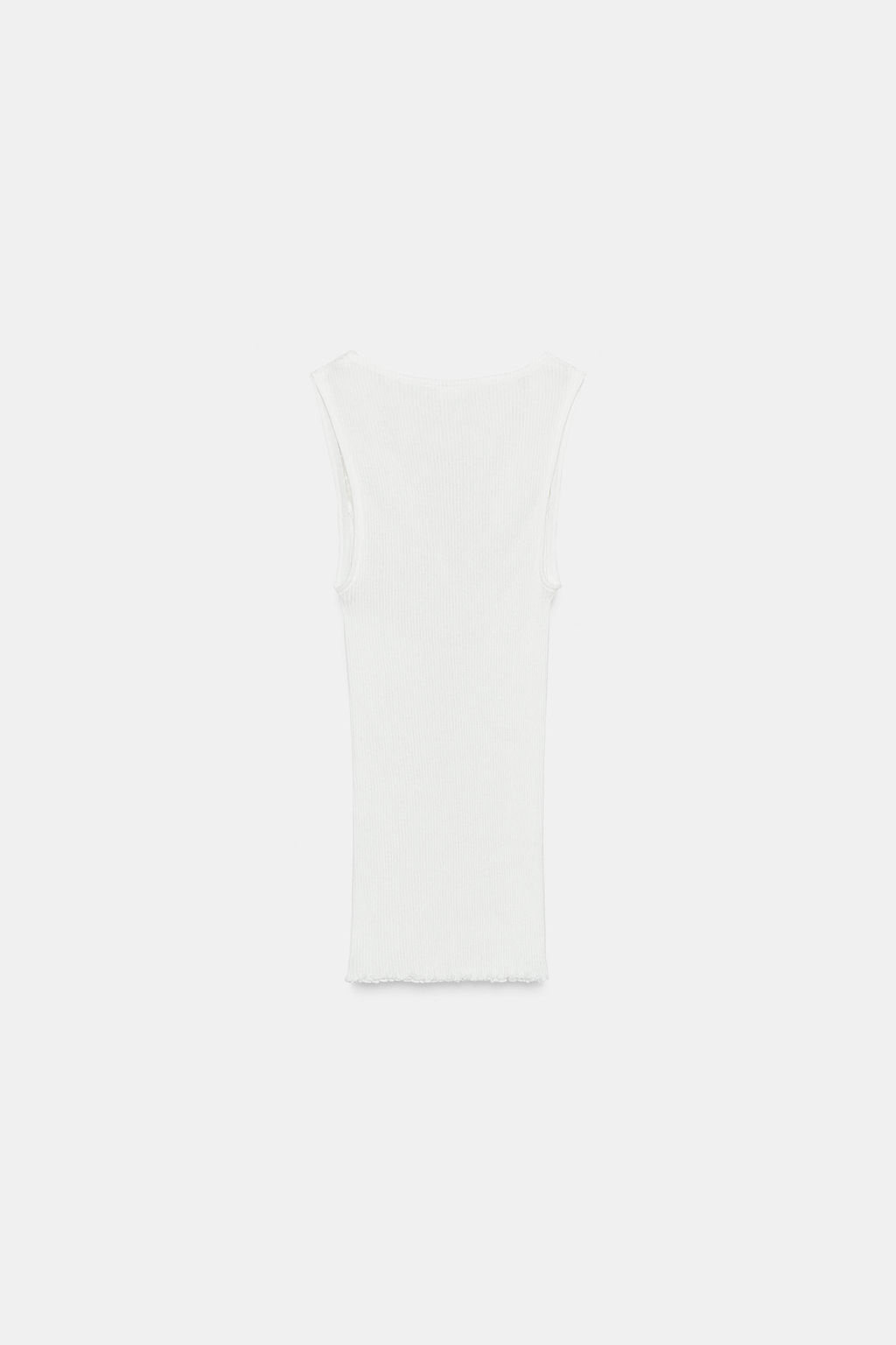 LACE RIBBED T-SHIRT - Zara фото 28