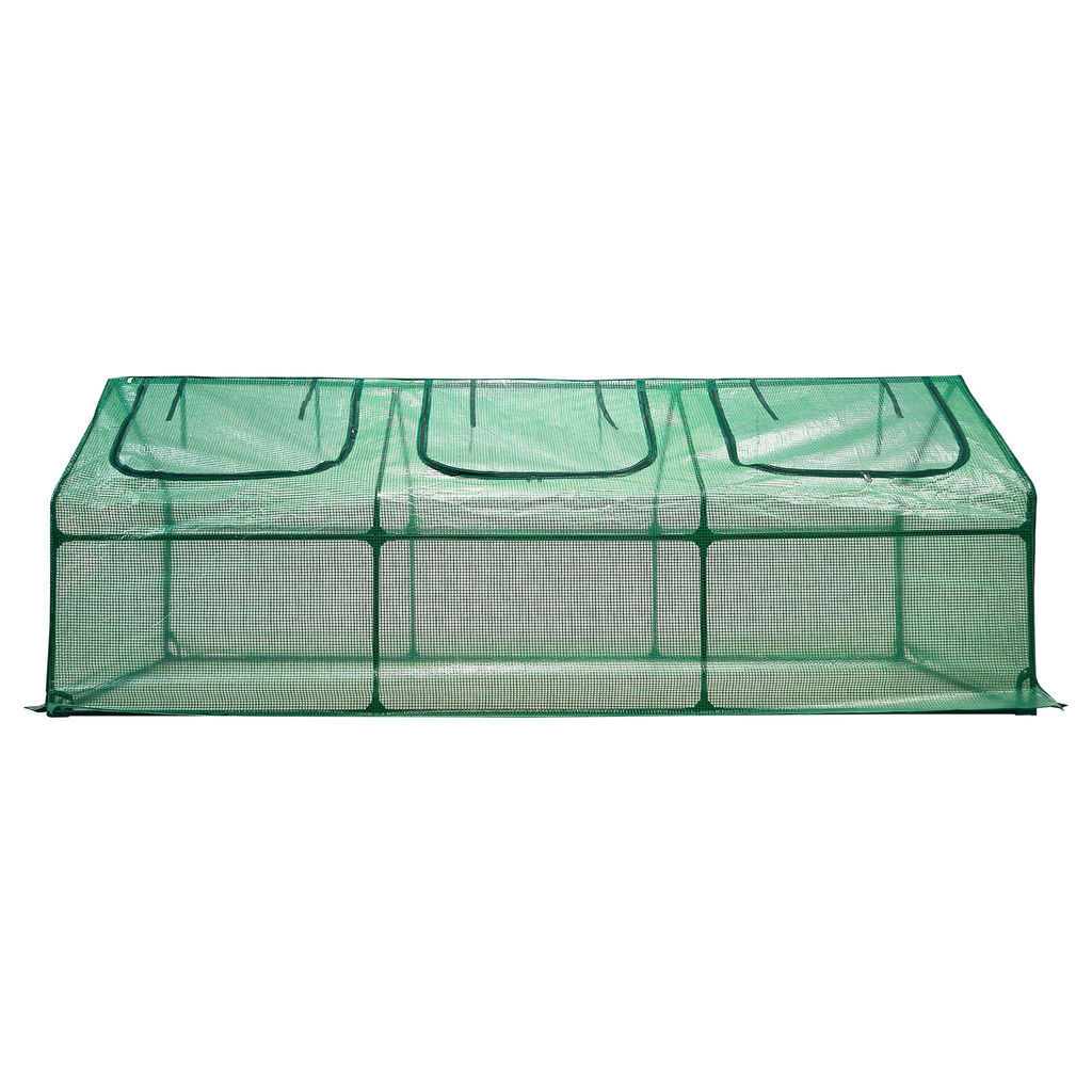 UGH-S32 L270 GREEN/GREEN Парник уличный, 270x90x90см. Металлическая труба в ПВХ, цвет зеленый. Тент из армированного полиэтилена 135г/м2, цвет сетки зеленый. TM ФитоЛето