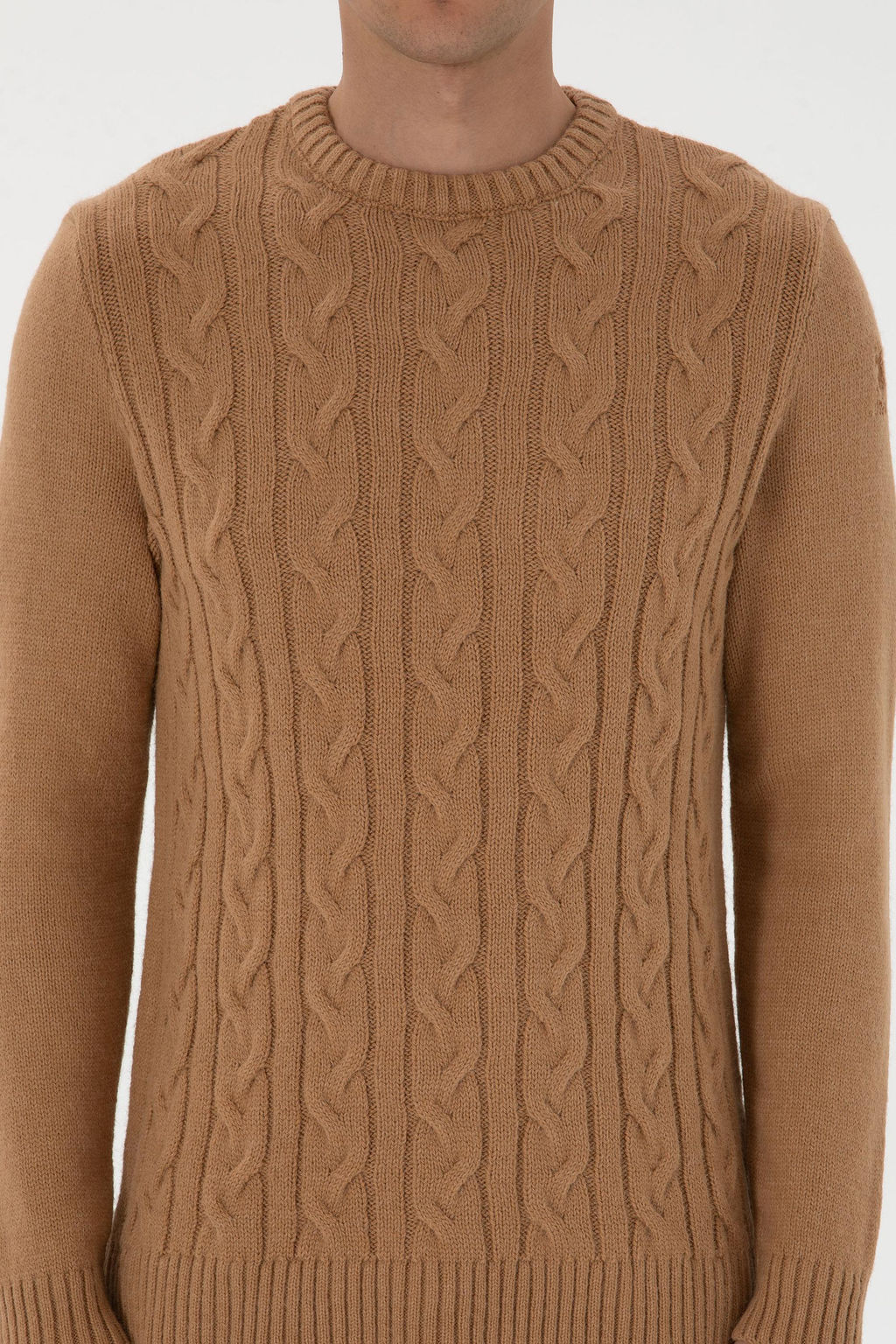 Erkek Regular Fit Bisiklet Yaka Camel Kazak - U.s. polo assn фото 6