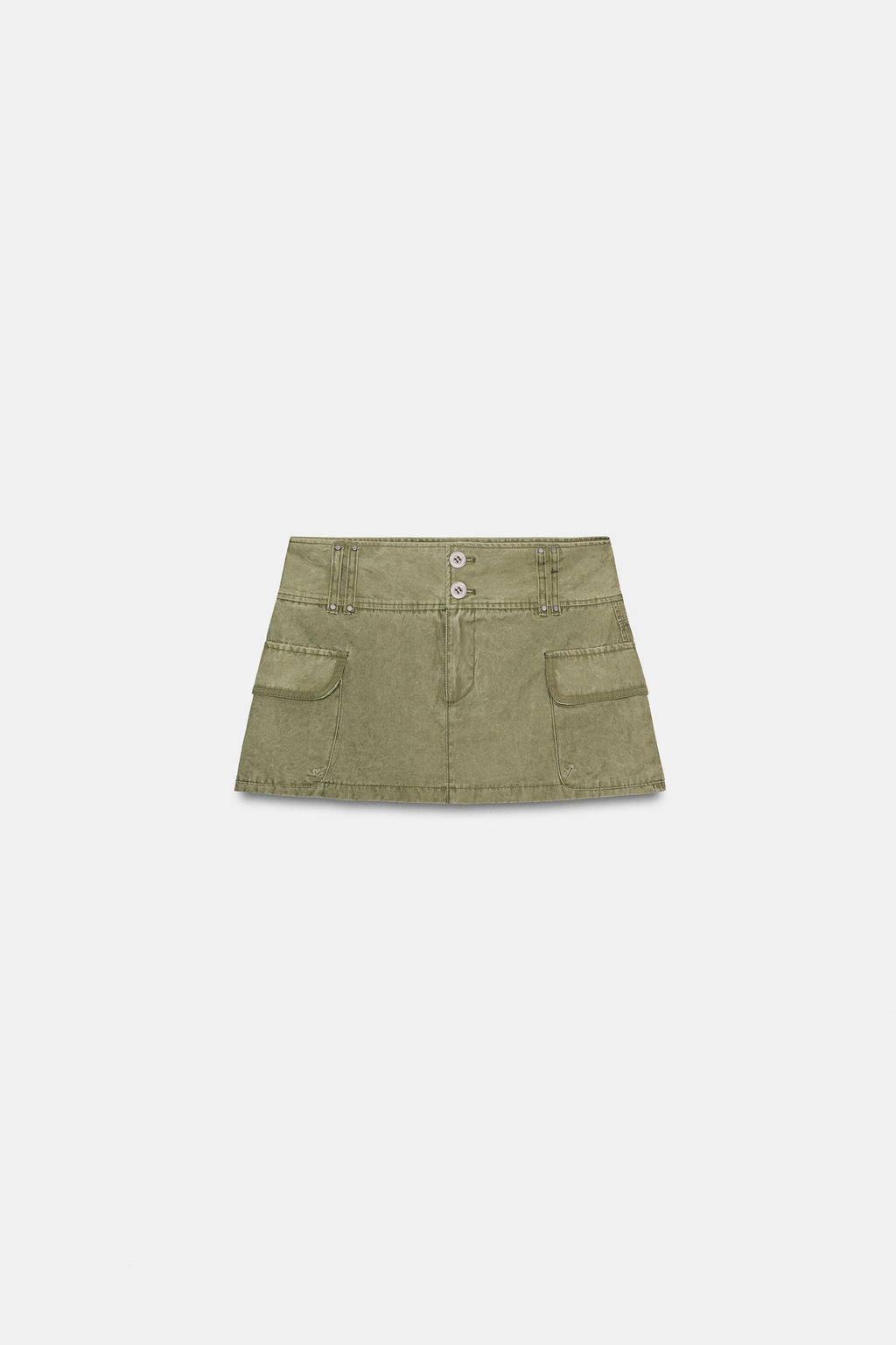 FALDA PANTAL?N BOLSILLOS / Khaki oscuro - Zara фото 7