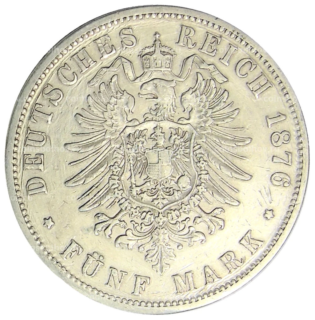 5 марок 1876 года В Германия (Пруссия)