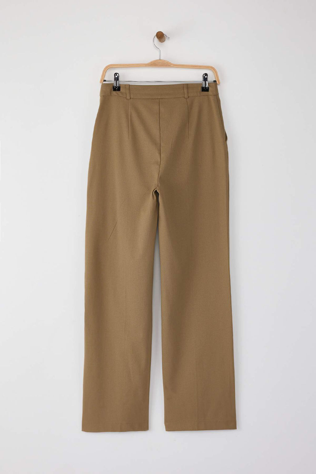 Siyah Bagc?kl? K?sl?k Tuseli Rahat Kumas Wide Leg/Genis Paca Pantolon TWOAW26PL00012 - Trendyolmilla фото 6