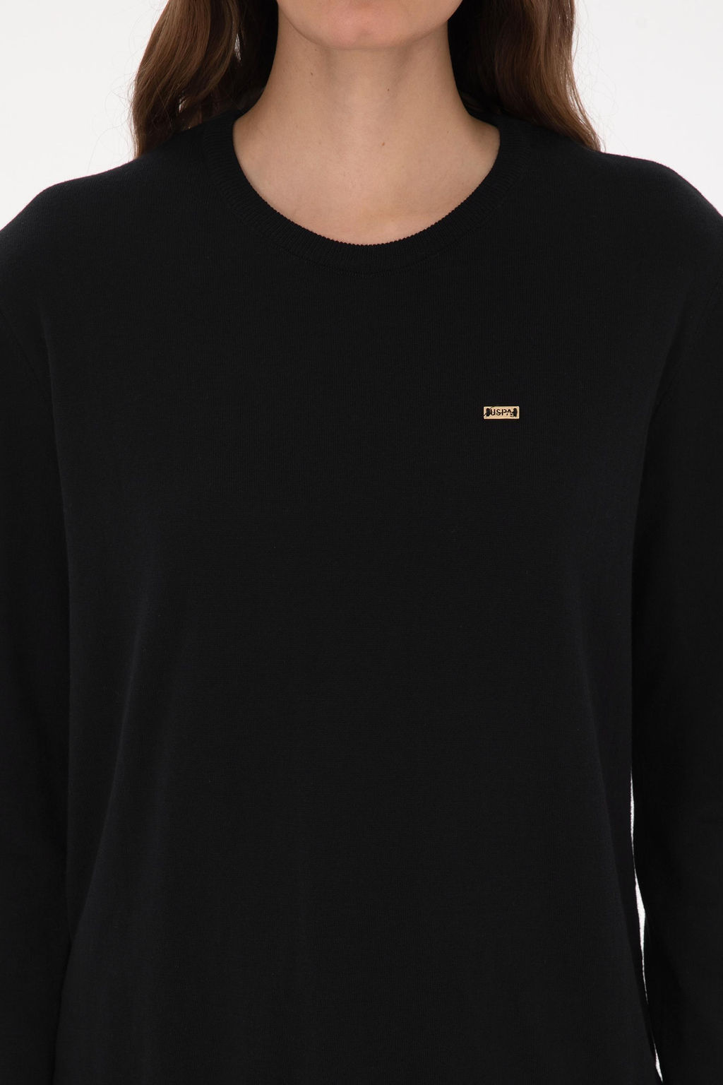 Kad_n Siyah Bisiklet Yaka Basic Kazak - U.s. polo assn фото 6