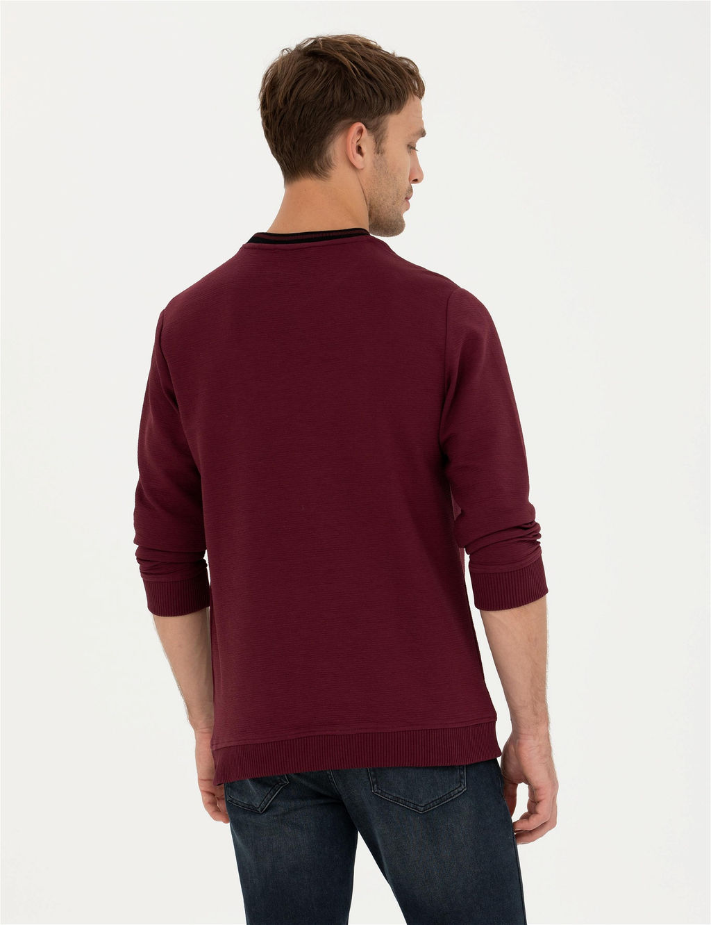 Bordo Regular Fit Bisiklet Yaka Sweatshirt - Pierre cardin фото 5