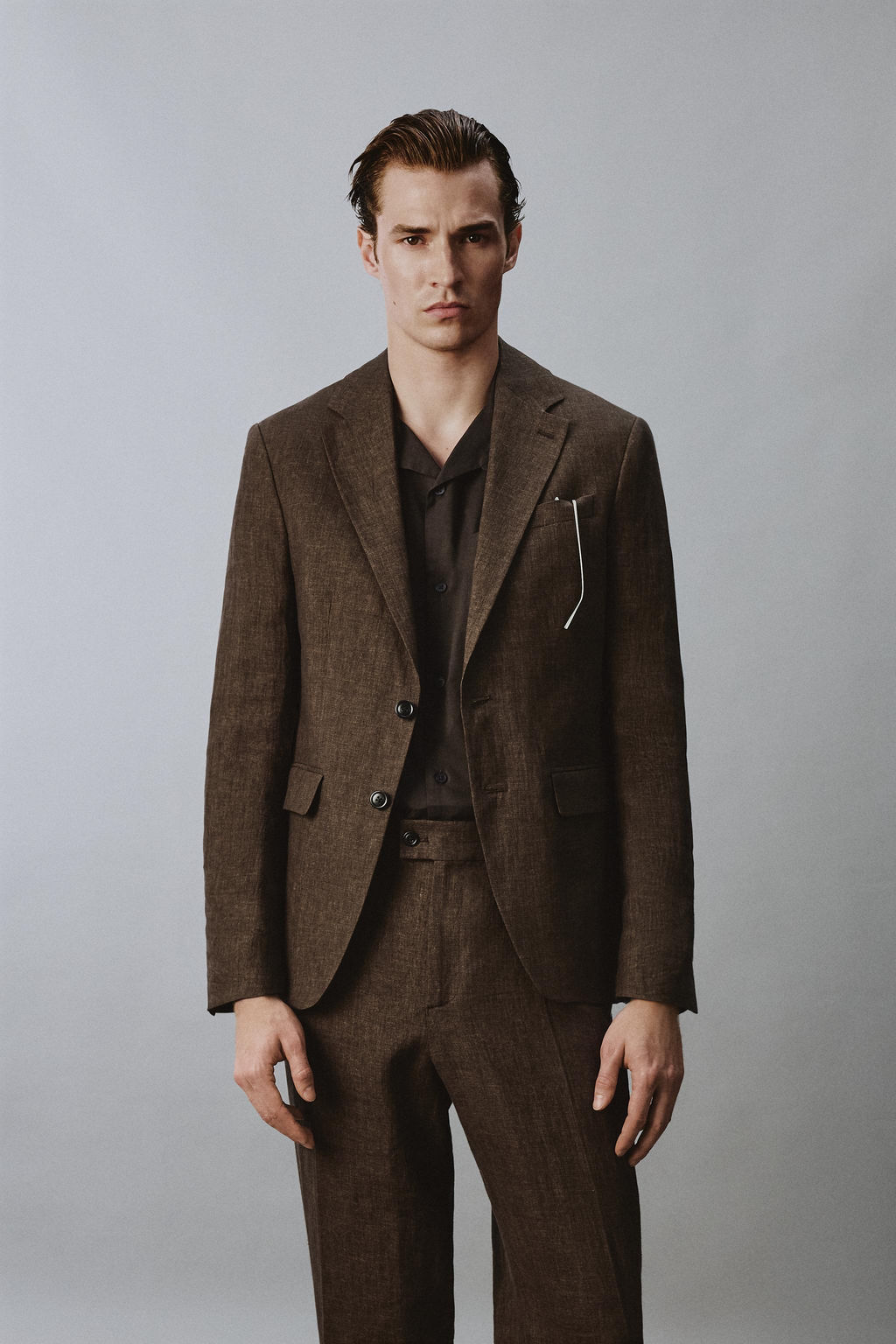 BLAZER TRAJE 100% LINO / Marr?n oscuro - Zara фото 2