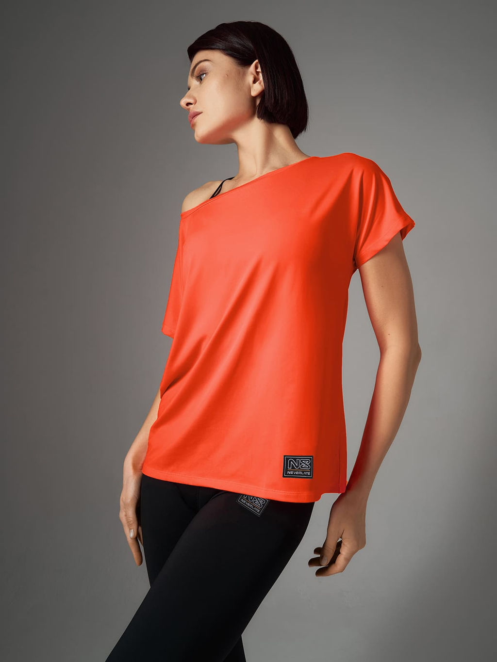 Футболка свободного силуэта на одно плечо - NEVERLATE фото 3
