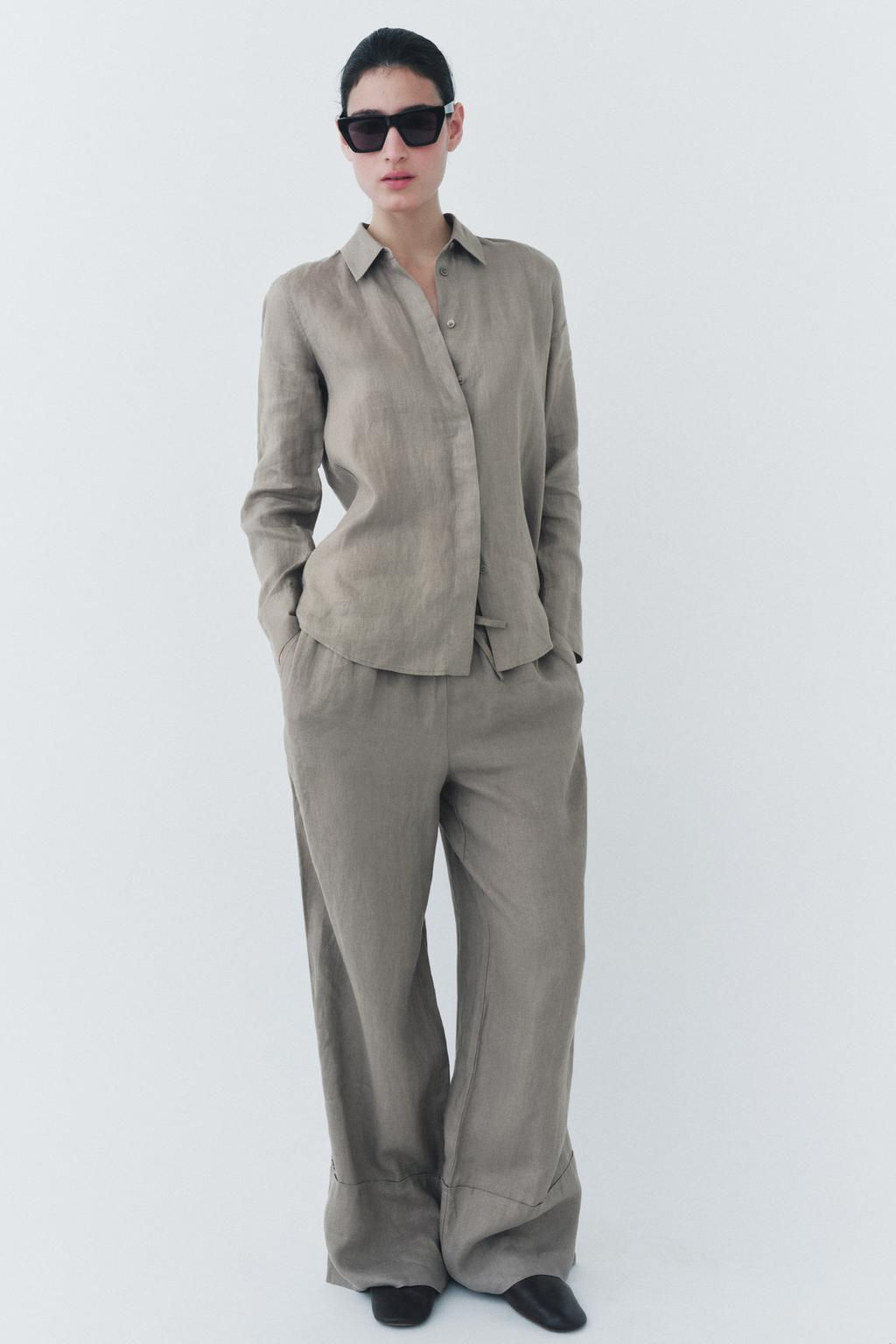 ZW COLLECTION 100% LINEN SHIRT - Zara фото 2
