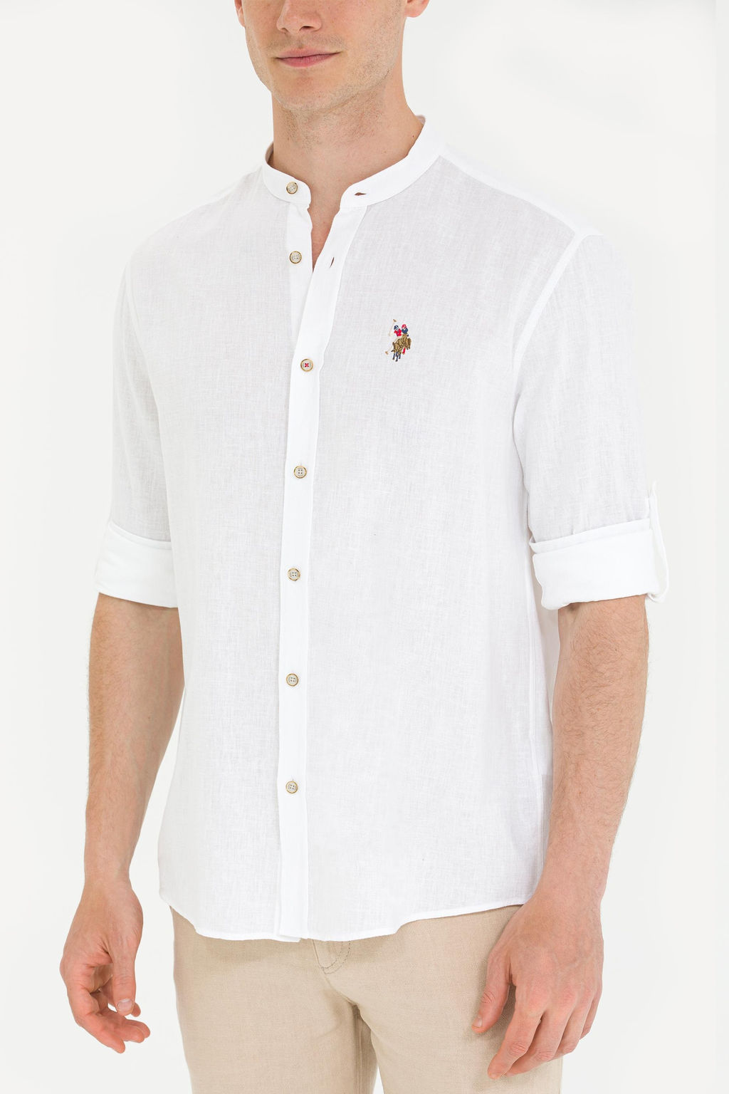 U. S. Polo Assn / Мужская белая рубашка с длинным рукавом - U.s. polo assn фото 6
