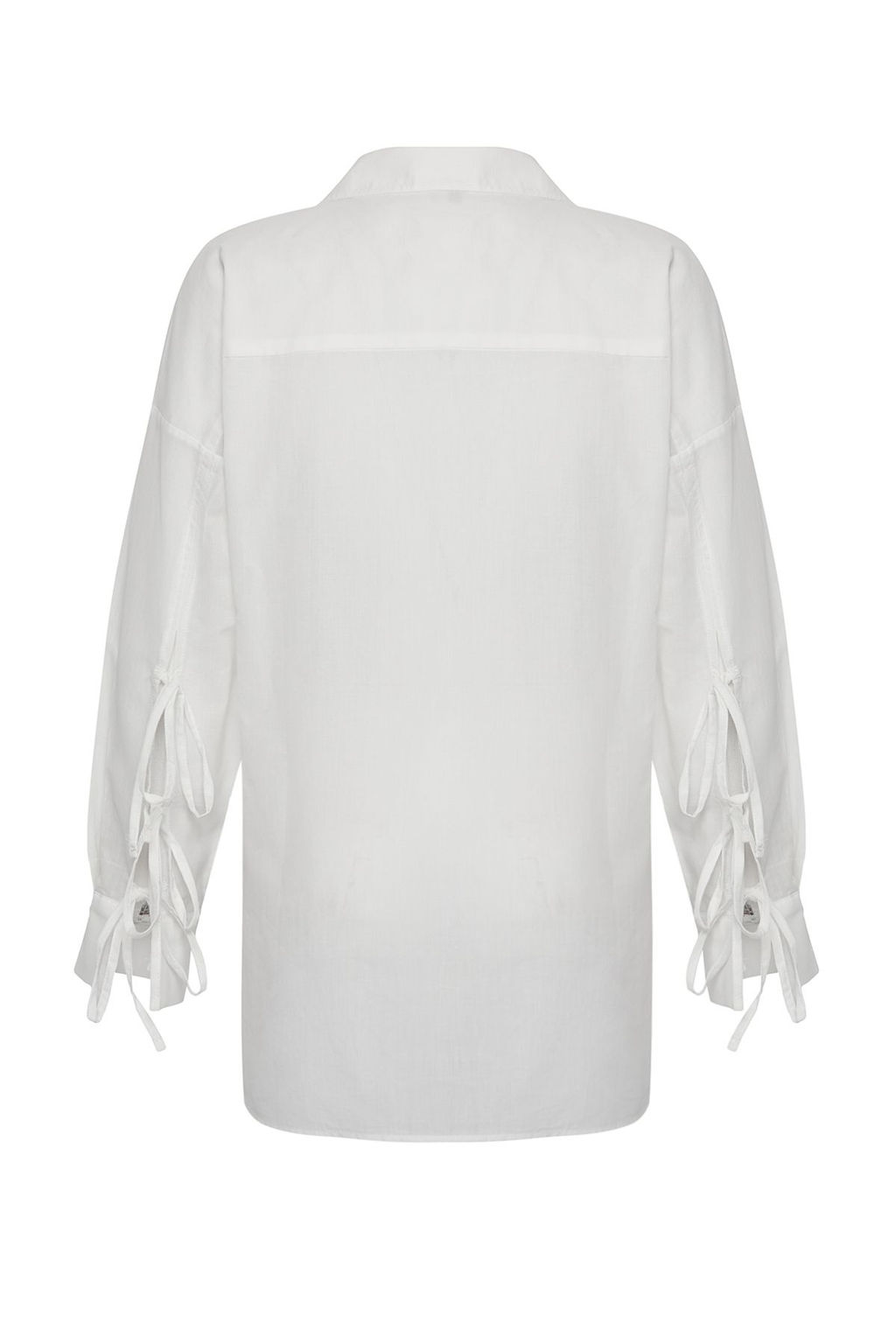 TRENDYOLMILLA Mavi Dokuma %100 Pamuk Baglamal? Plaj Gomlegi TBESS25GO00004 фото 10