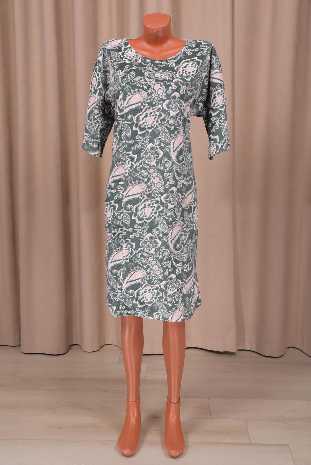 Туника велюровая (01019, темно-зеленый)