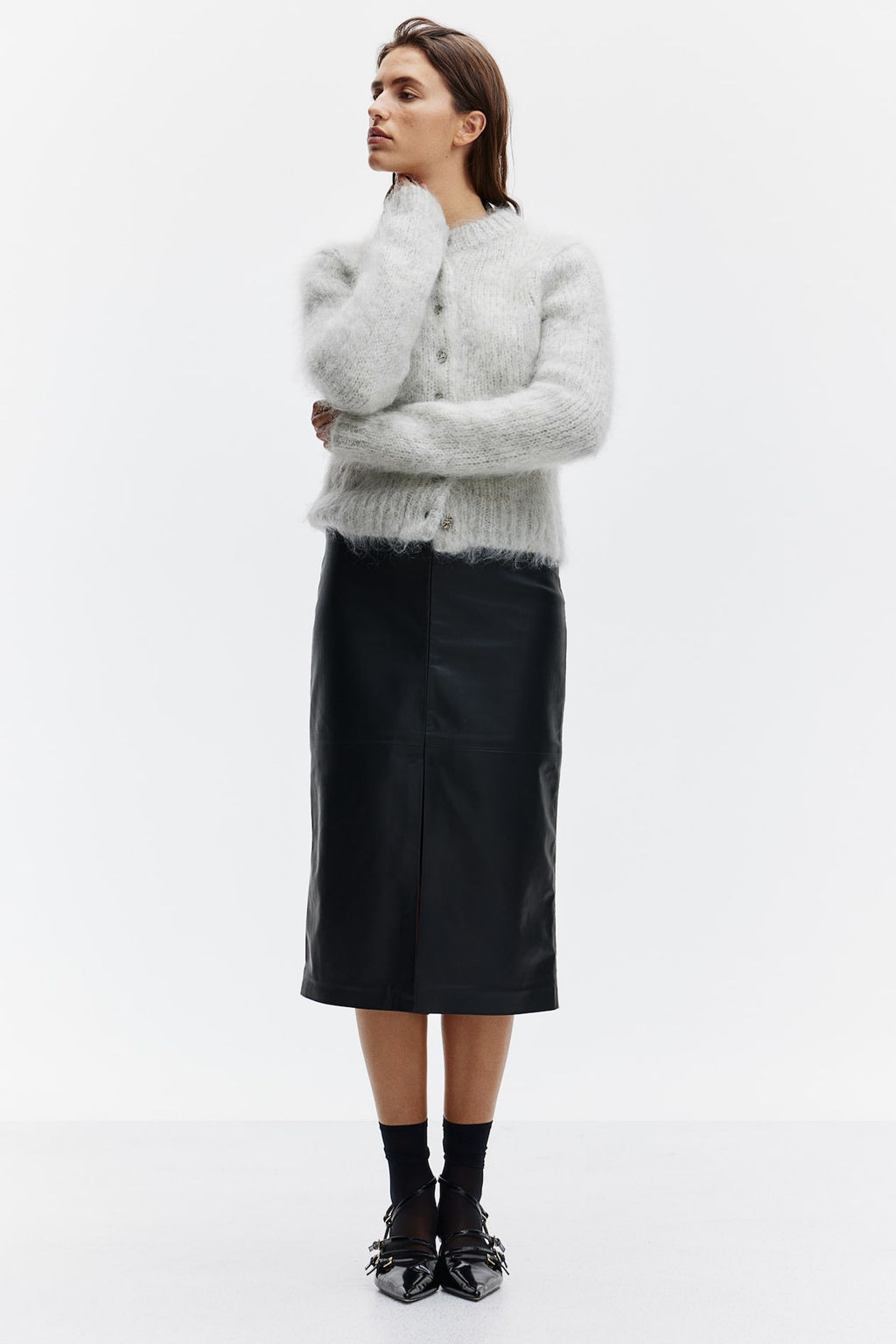 Falda de tubo en tejido revestido - H&m фото 2