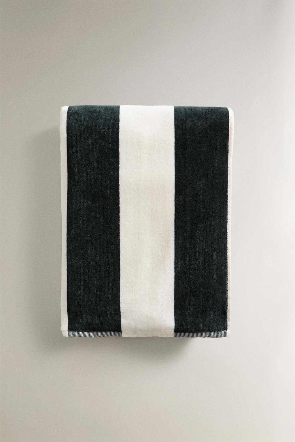 VELOUR BEACH TOWEL WITH WIDE STRIPES - Zara фото 16