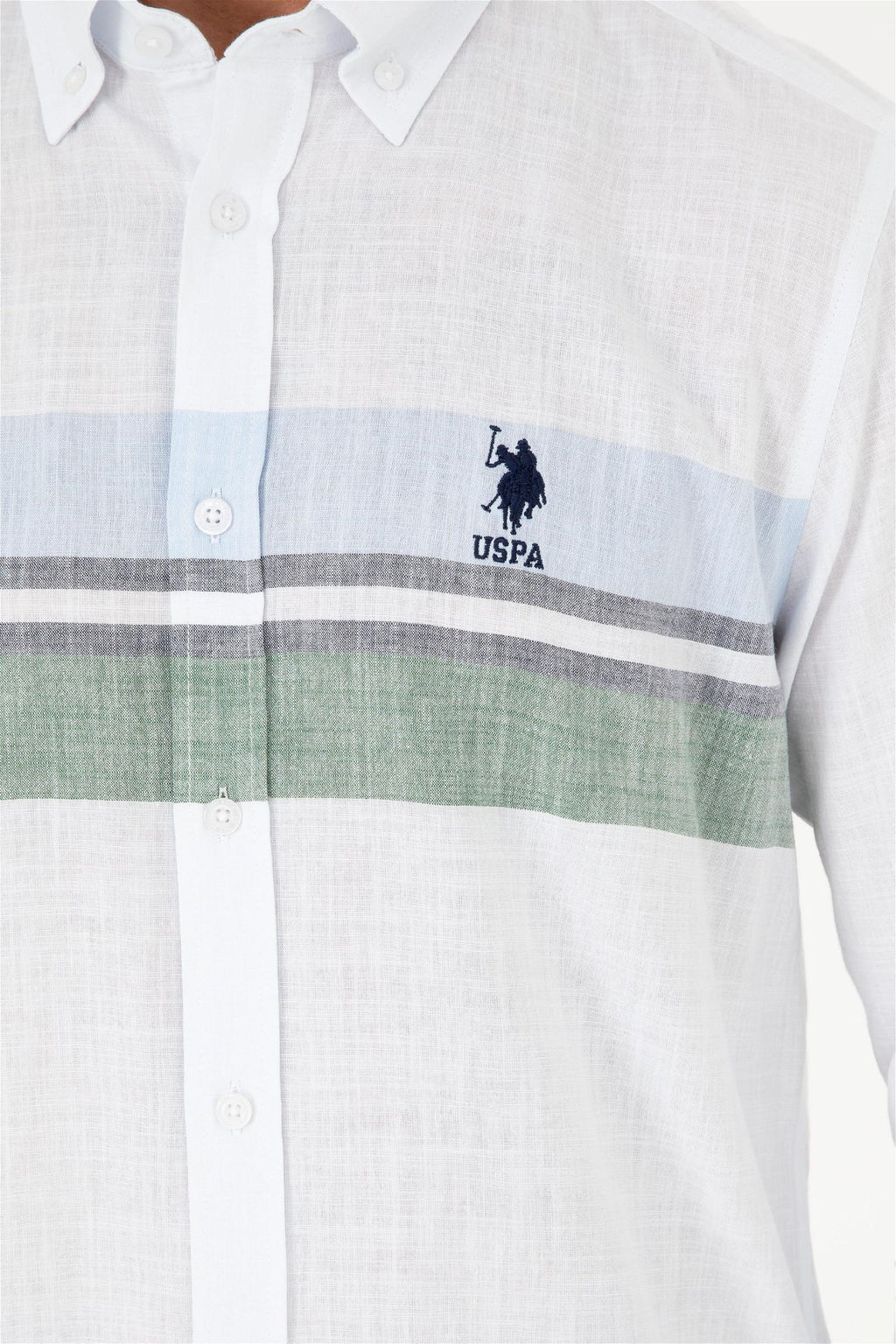 U. S. Polo Assn / Мужская зеленая рубашка с длинным рукавом - U.s. polo assn фото 7