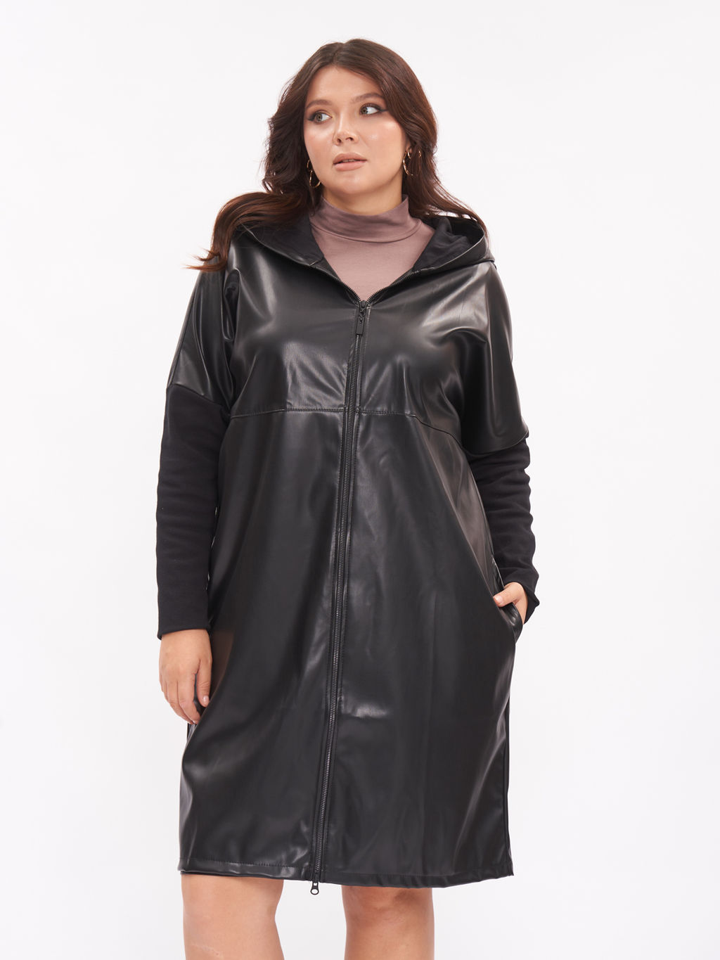 Пальто из эко-кожи PL10209BLK01 - Артесса фото 10