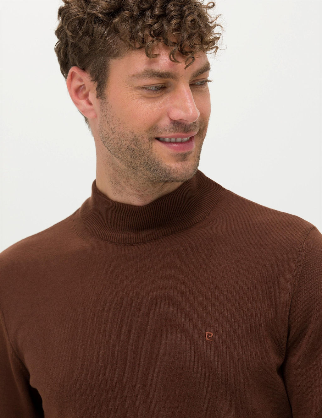 Koyu Kahverengi Slim Fit Yar_m Bal_k__ Yaka Basic Triko Kazak - Pierre cardin фото 2
