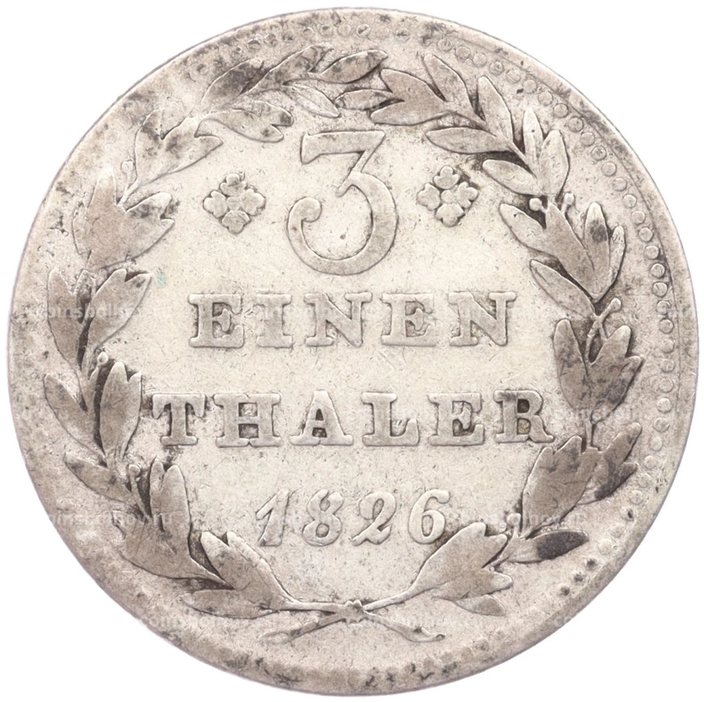 Монета 1/3 талера 1826 года Курфюршество Гессен-Кассель