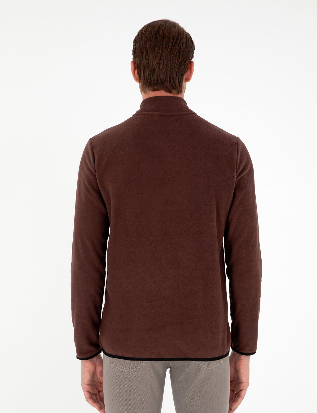 Kahverengi Regular Fit Yar_m Fermuarl_ Polar Sweatshirt - Pierre cardin фото 5