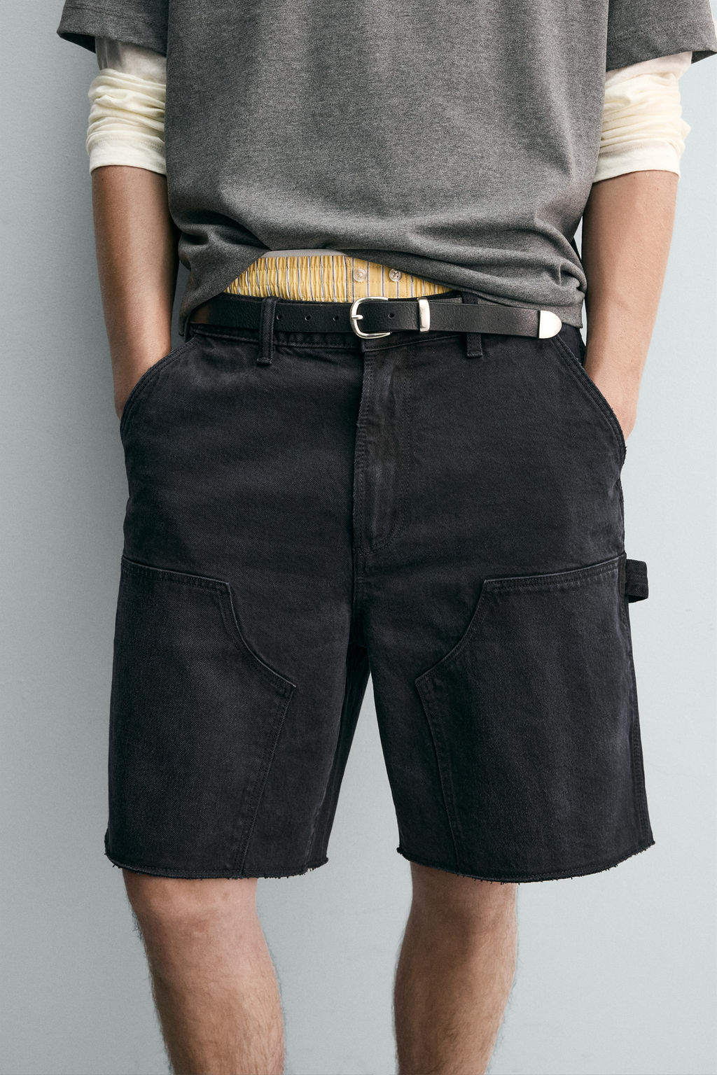 BERMUDA RELAXED FIT BOLSILLO CARPINTERO / Gris oscuro - Zara фото 6