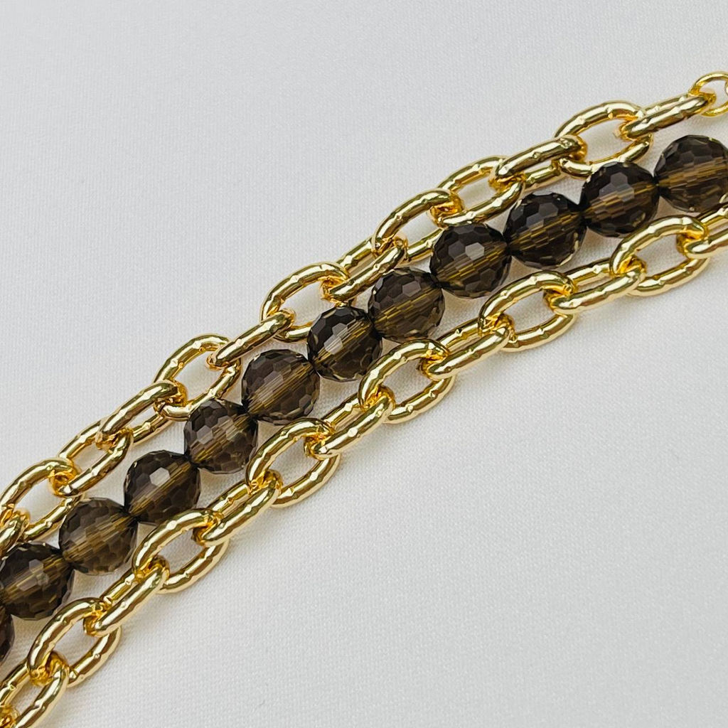 Браслет из Раухтопаза с цепочкой - Радуга самоцветов фото 6