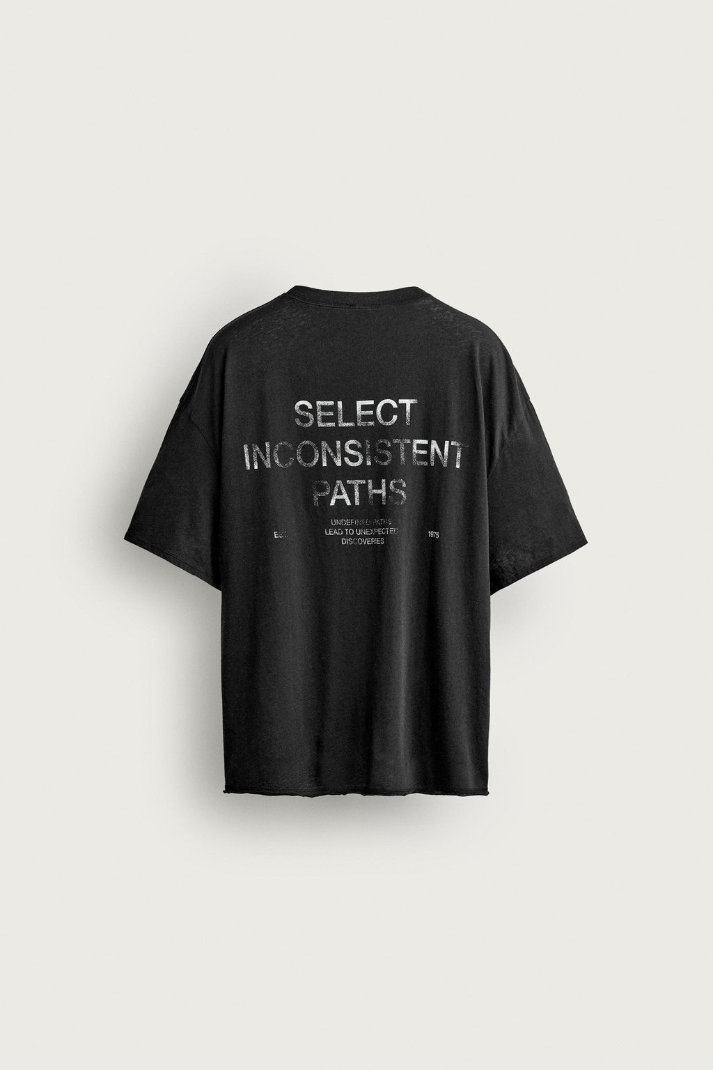 CAMISETA LAVADA RELAXED FIT TEXTOS / Negro - Zara фото 6