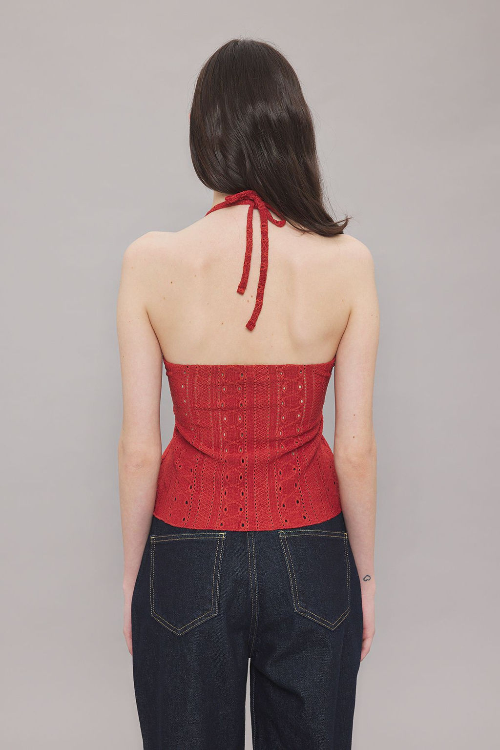 Trendyolmilla Kiremit Jakarl? Baglama Detayl? Fitted/Vucuda Oturan Orme Bluz TWOSS25BZ00086  фото 4