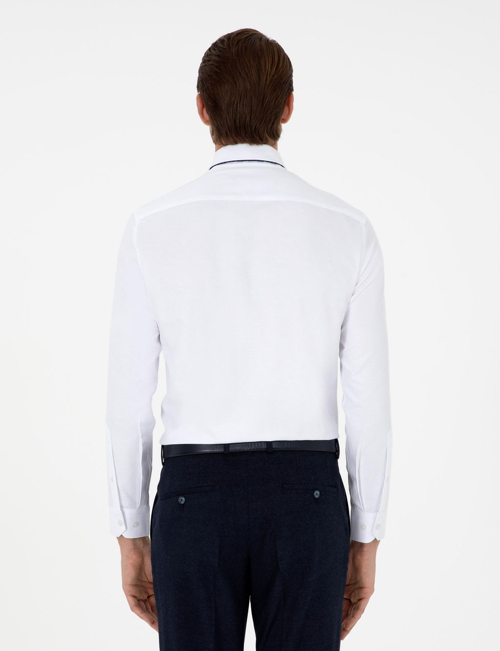 Beyaz Slim Fit Uzun Kollu G_mlek