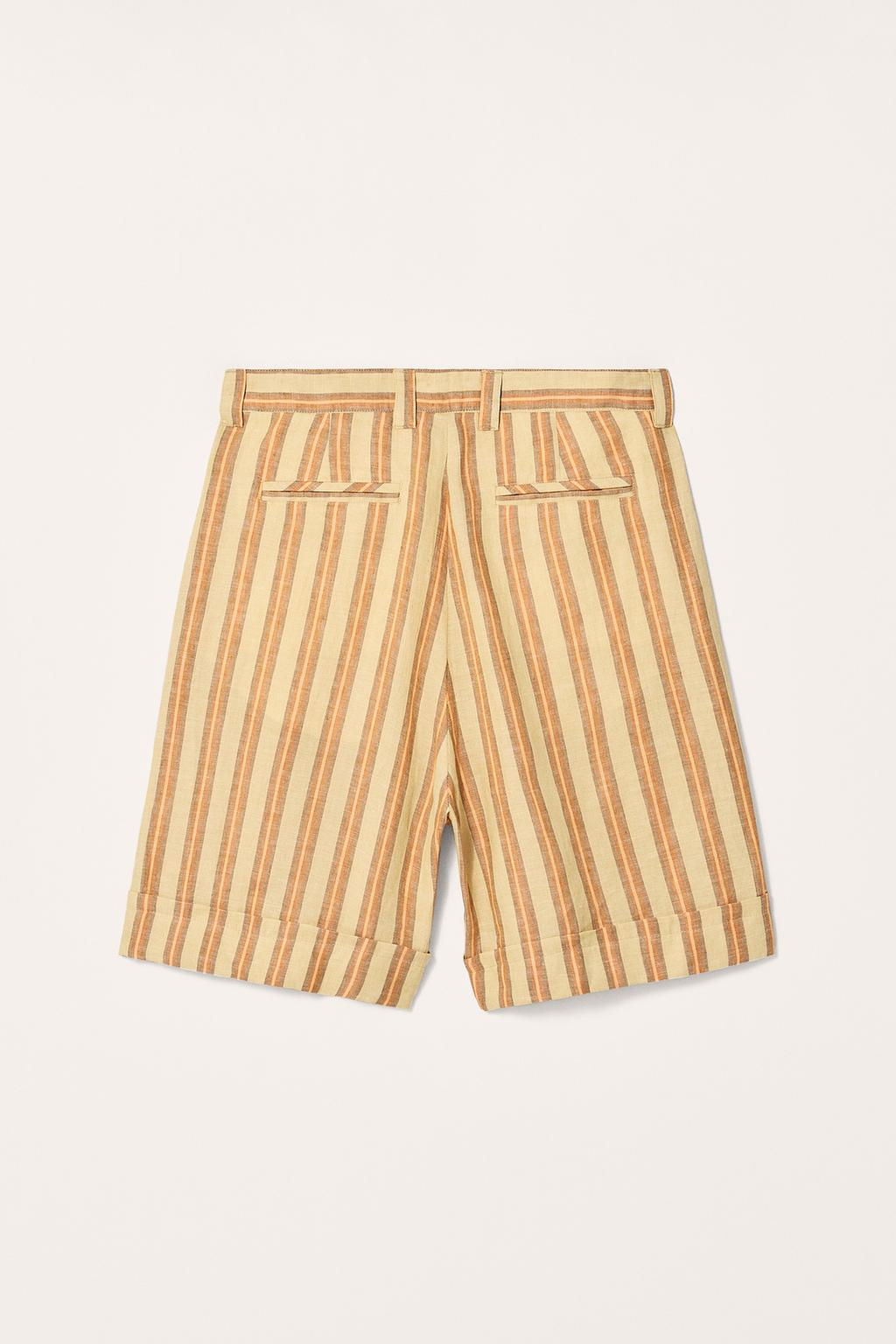 LIMITED EDITION STRIPED LINEN BERMUDA SHORTS - Zara фото 6