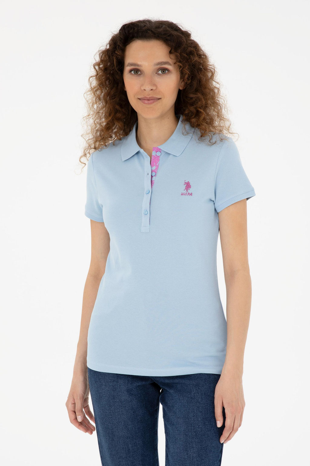 Футболка U.S. Polo Assn базовая голубая  фото 8