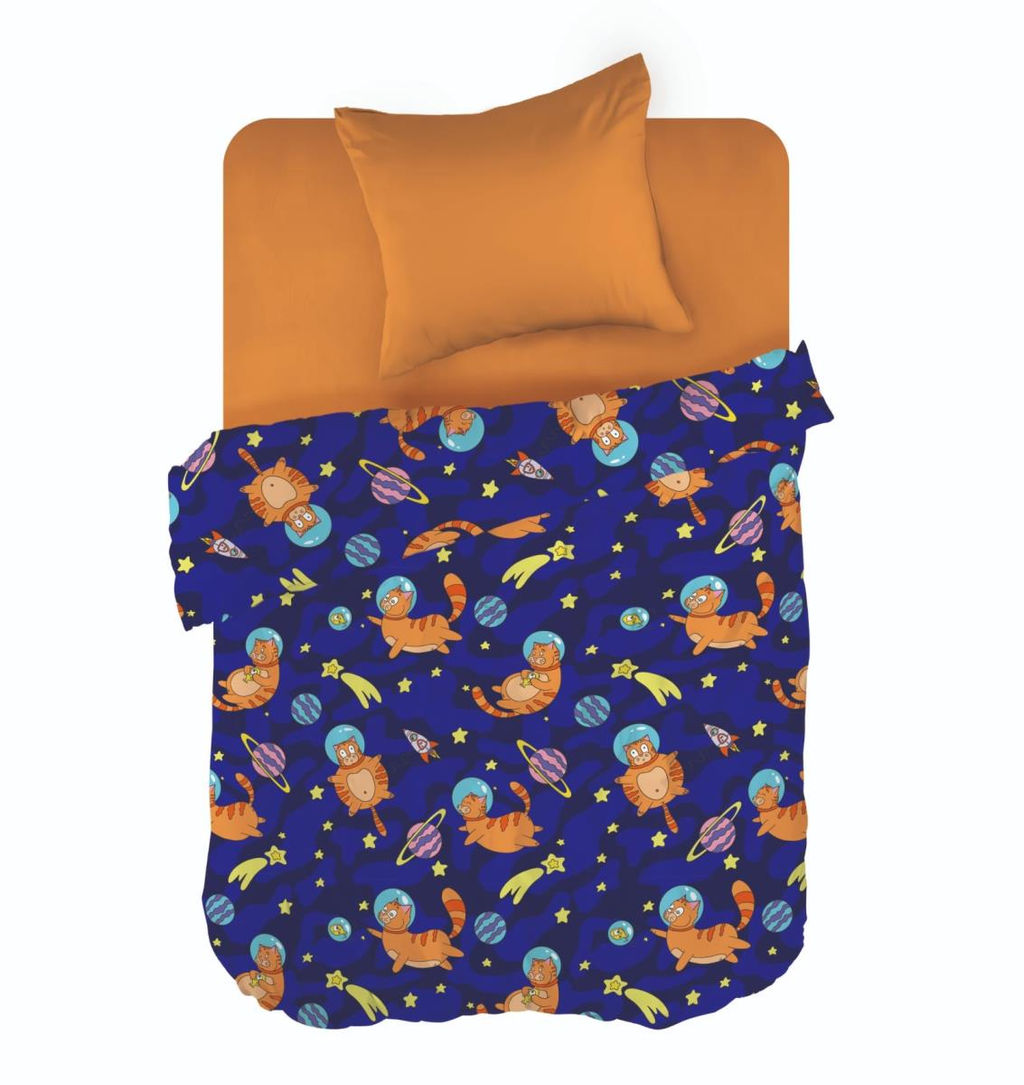 КПБ 1.5 перкаль "WENGE" Kids (70х70) рис. 60097-1/0222-63 Astronaut cat