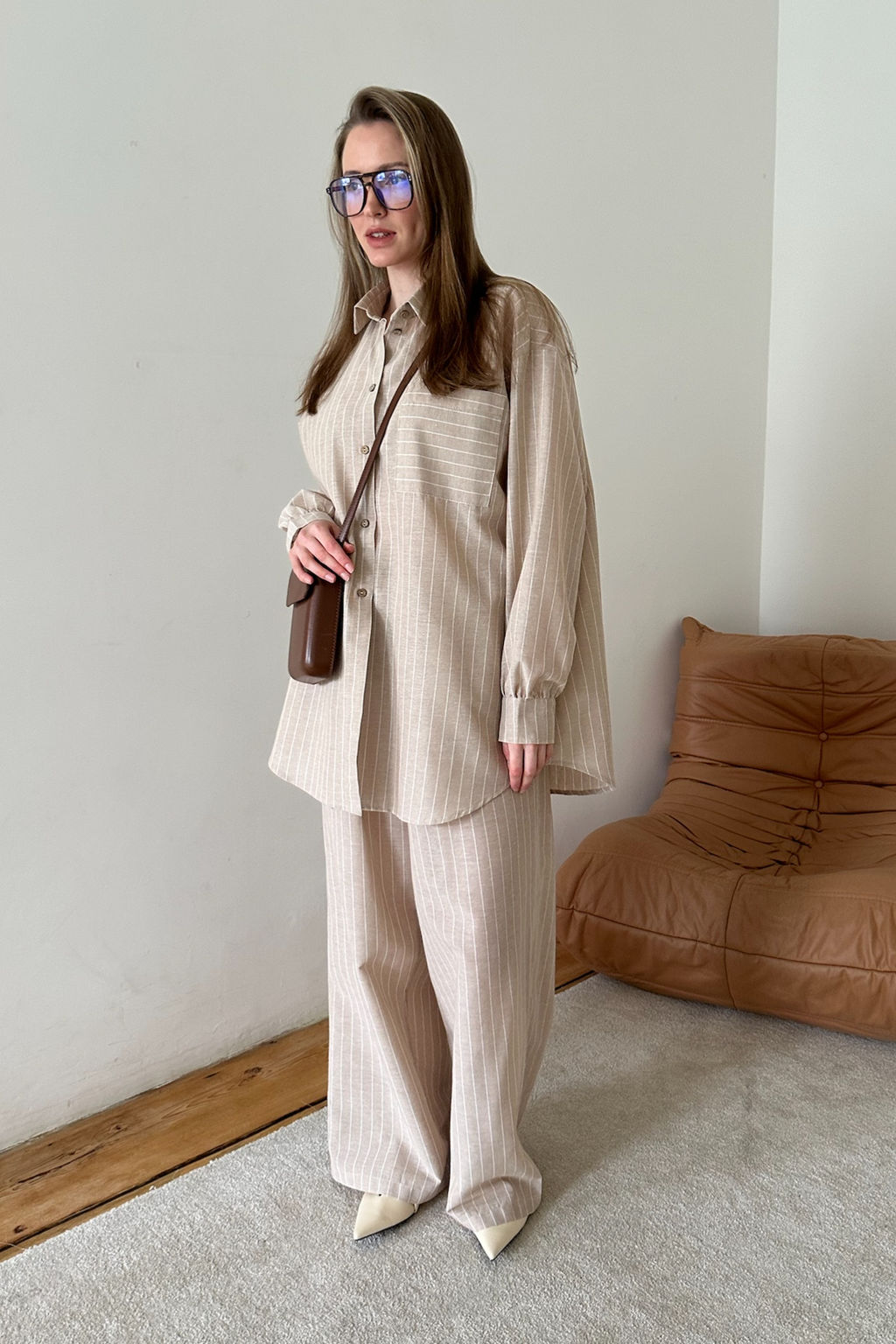 Костюм женский SET065/08/Бежевый, белый - M&G all natural фото 8
